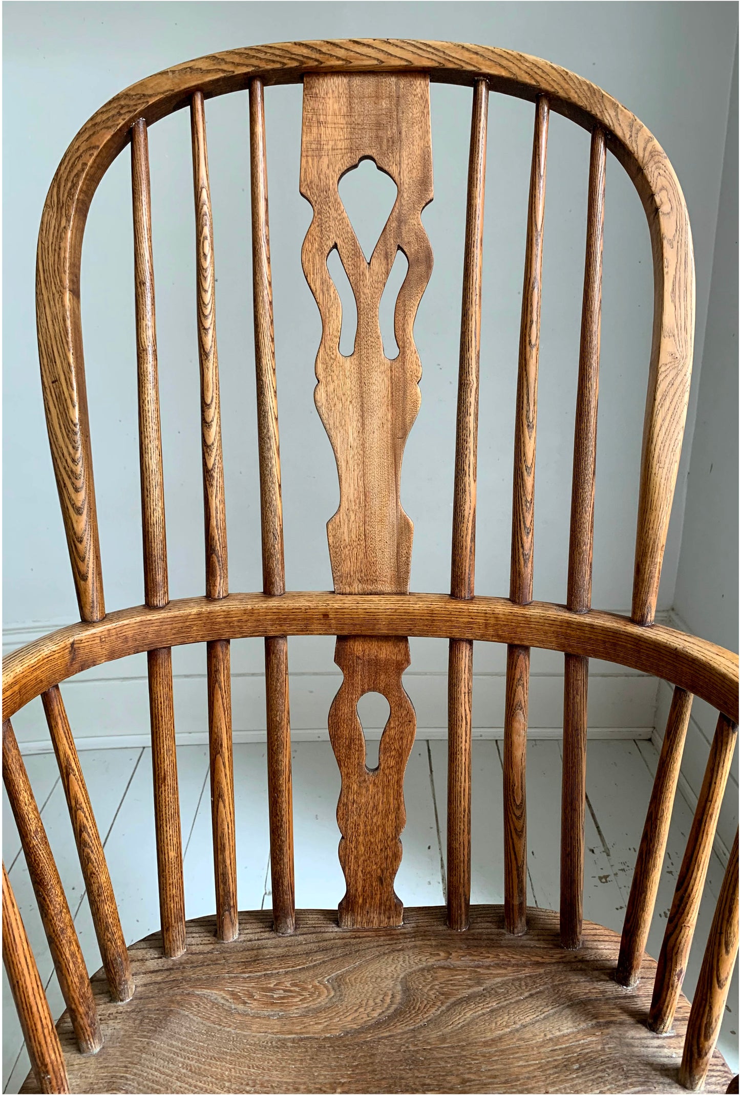 Antique Victorian Ash & Elm Windsor High Back Armchair
