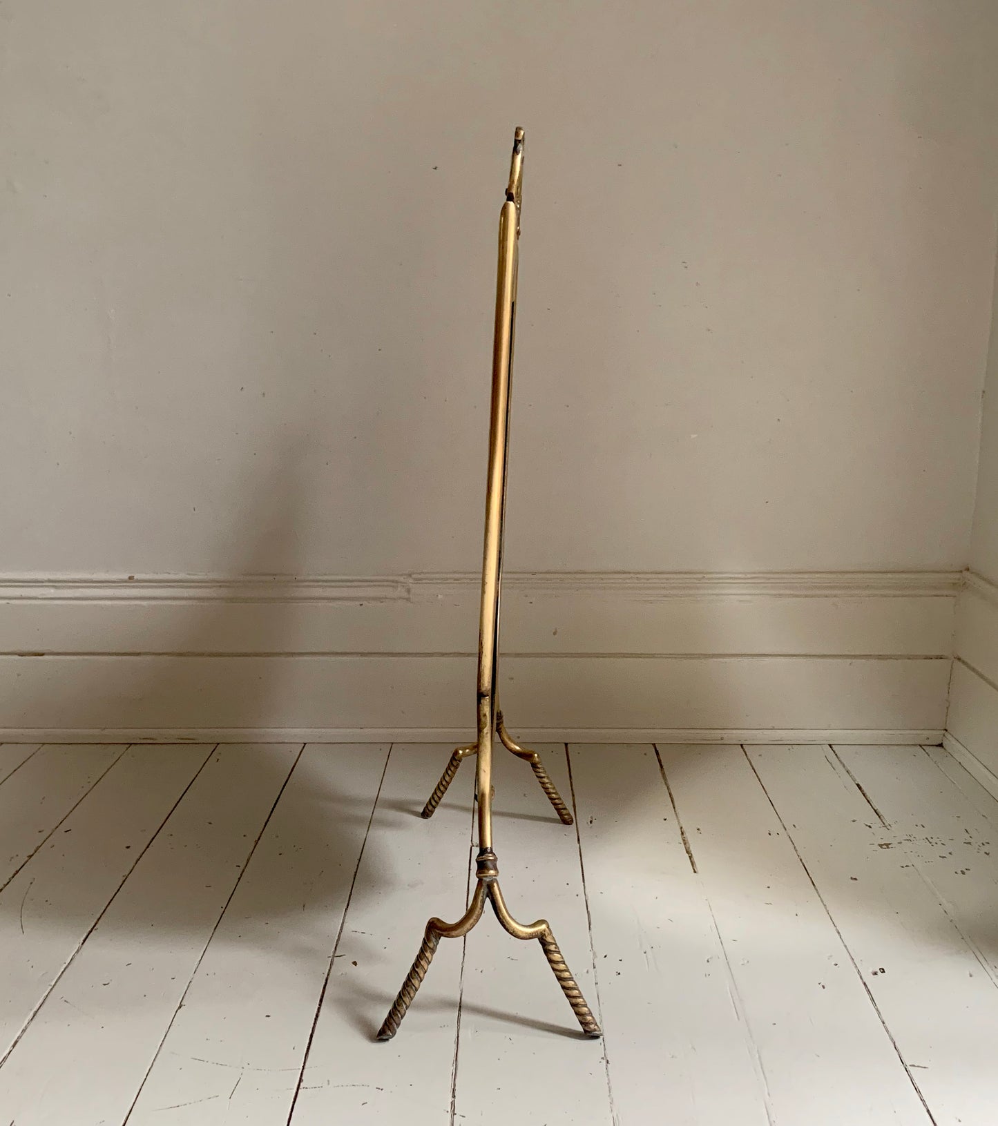 Antique Victorian / Edwardian Brass & Mirror Shield-Shaped Fire Screen / Guard