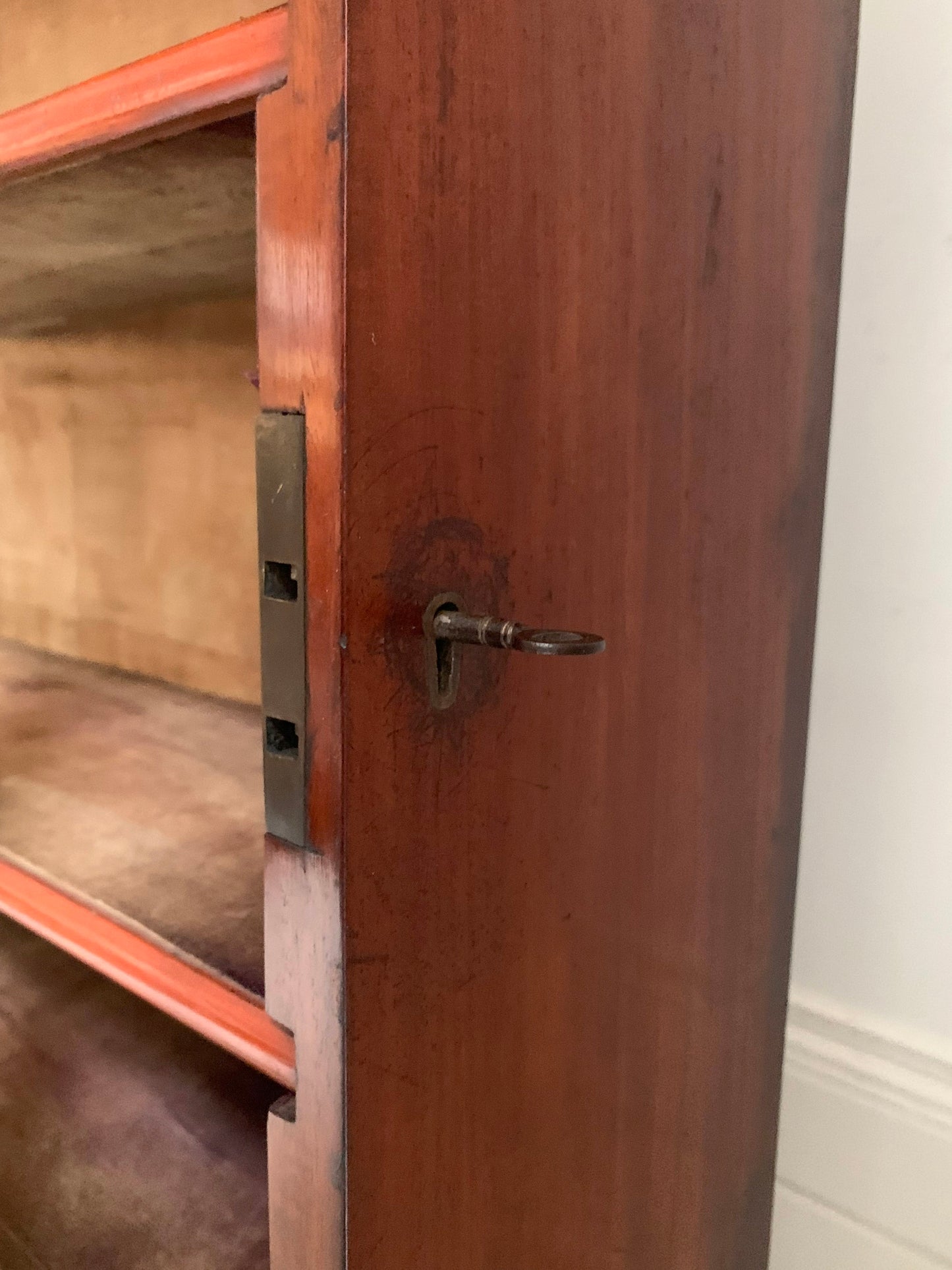 Victorian Mahogany Display Bookcase Apothecary Lockable Cabinet w/ Glazed Door