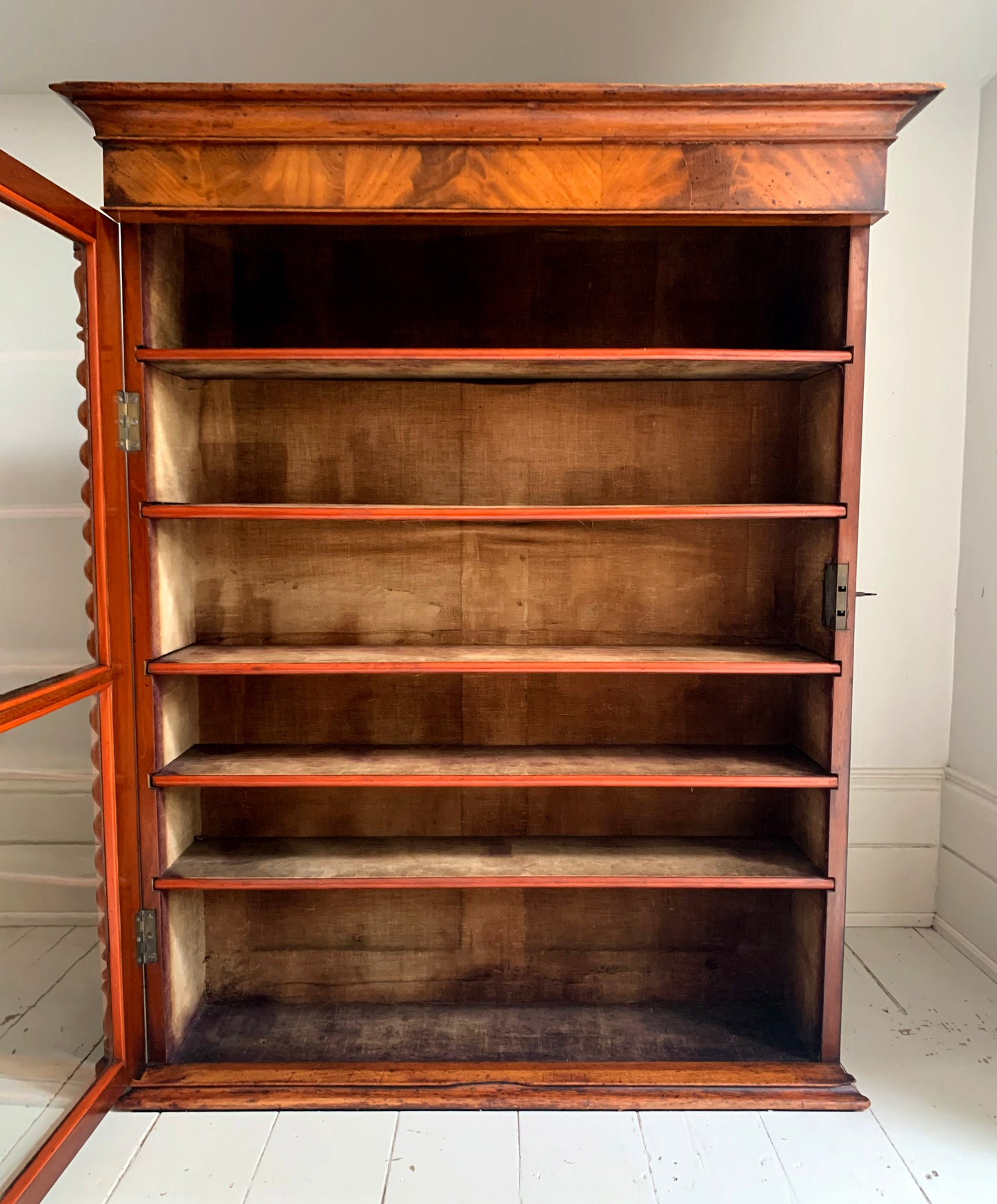 Victorian Mahogany Display Bookcase Apothecary Lockable Cabinet w/ Glazed Door
