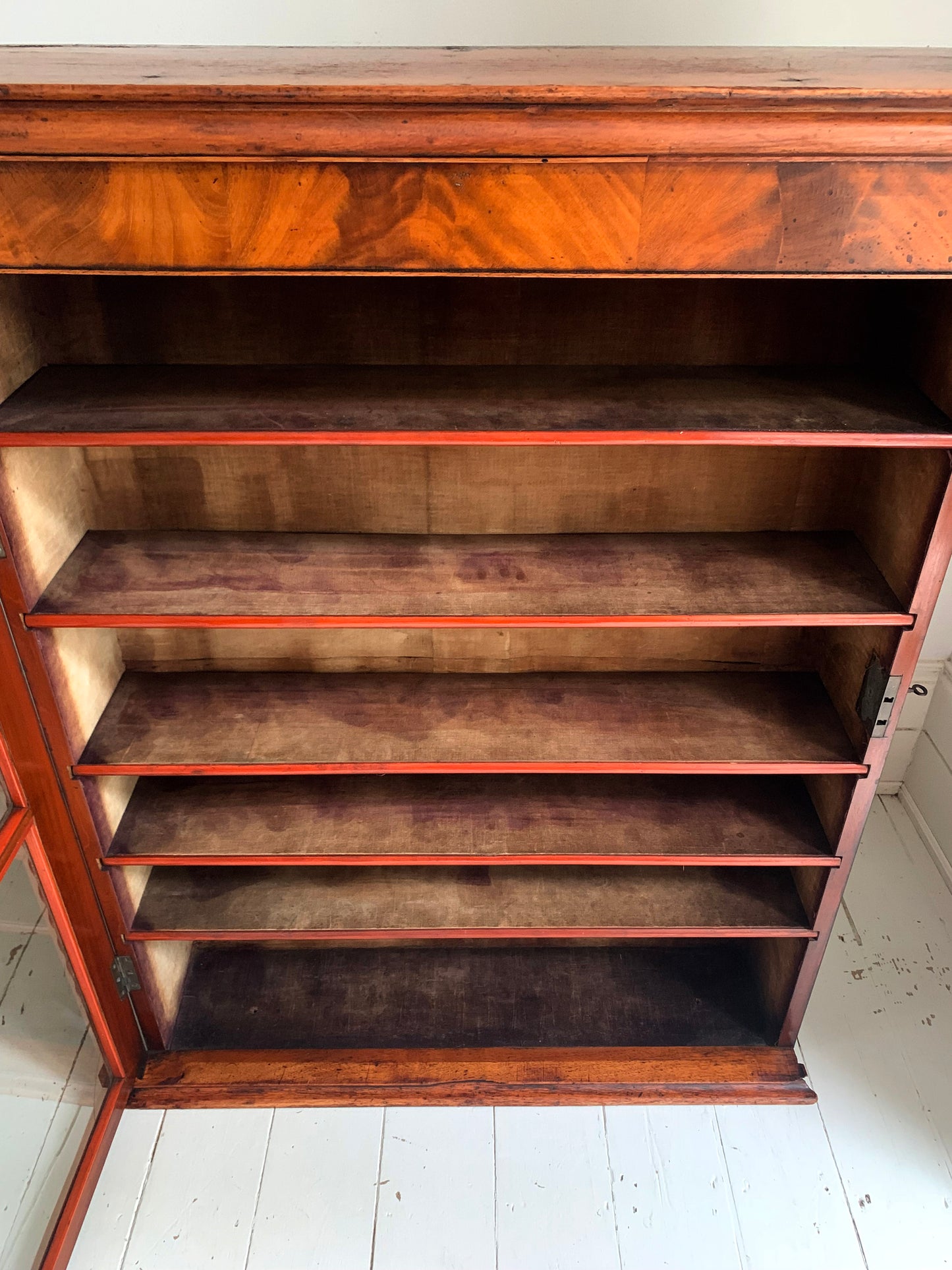 Victorian Mahogany Display Bookcase Apothecary Lockable Cabinet w/ Glazed Door