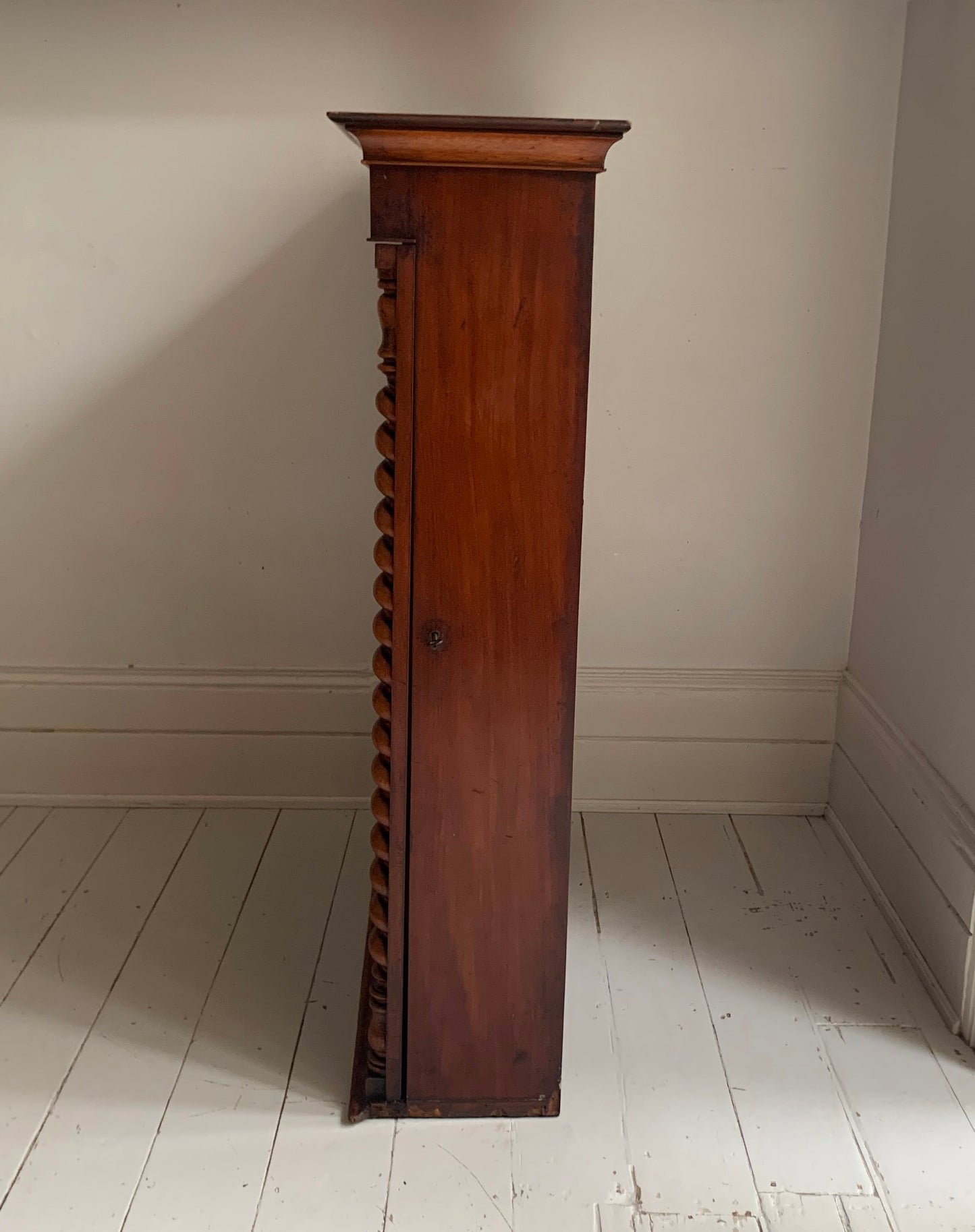 Victorian Mahogany Display Bookcase Apothecary Lockable Cabinet w/ Glazed Door