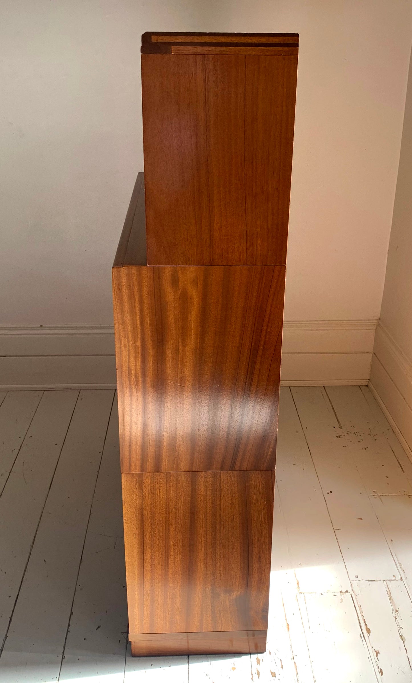 Vintage 1930s Modular Stacking Bookcase with Glazed Sliding Doors / Barristers
