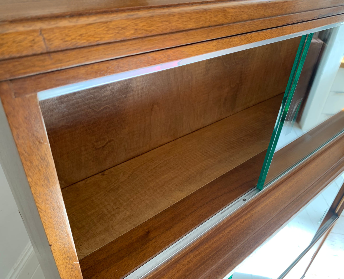 Vintage 1930s Modular Stacking Bookcase with Glazed Sliding Doors / Barristers