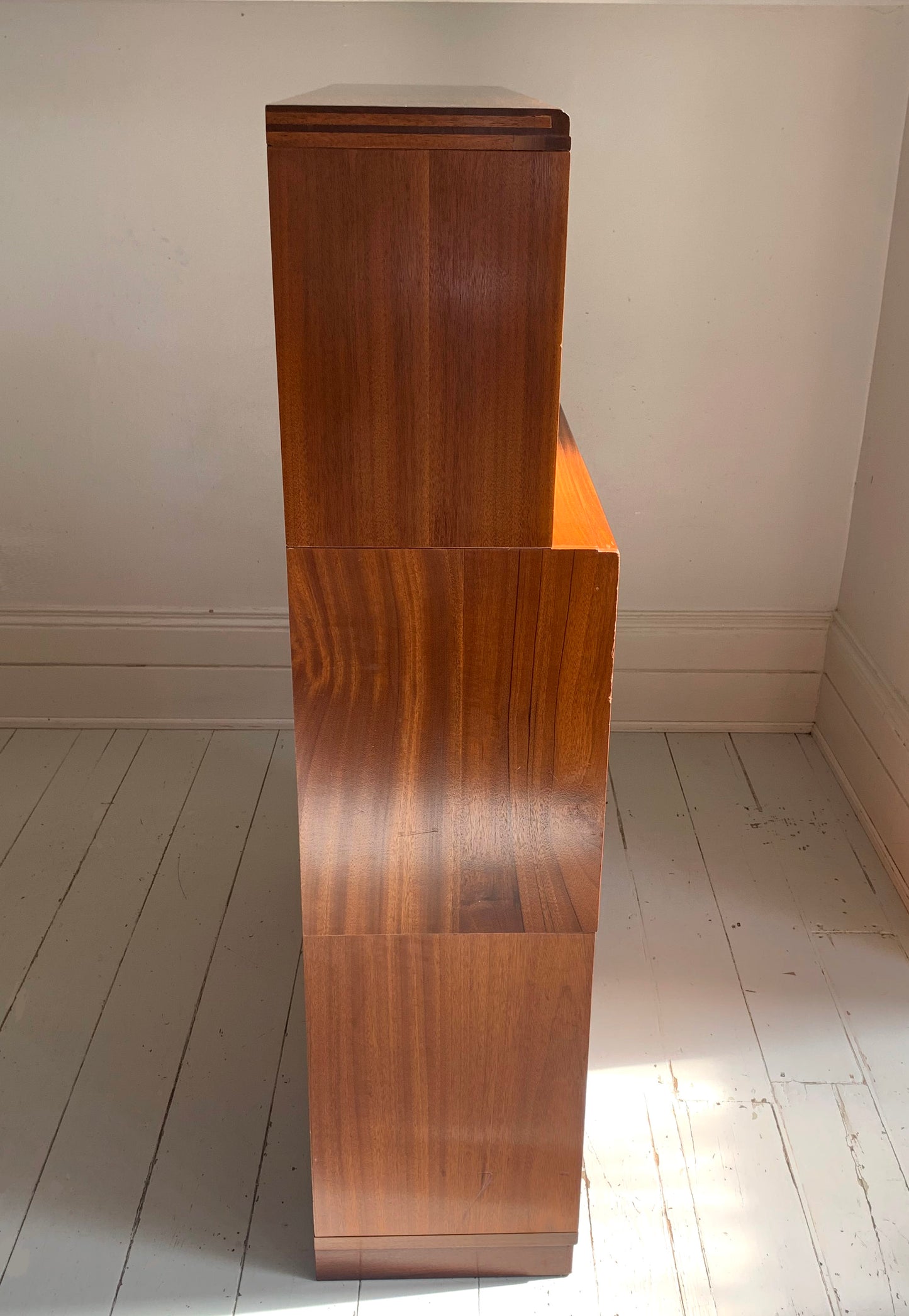Vintage 1930s Modular Stacking Bookcase with Glazed Sliding Doors / Barristers