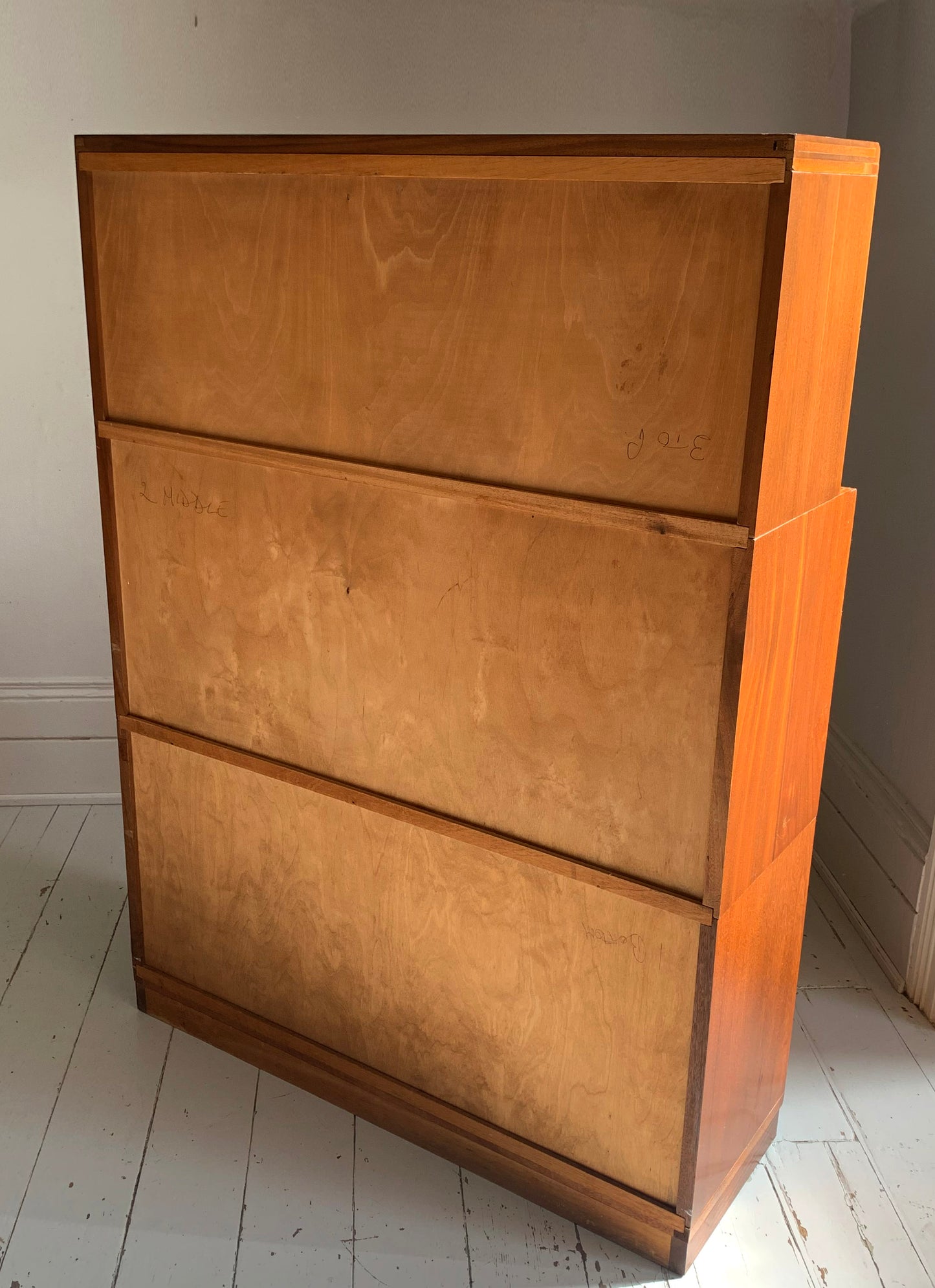 Vintage 1930s Modular Stacking Bookcase with Glazed Sliding Doors / Barristers