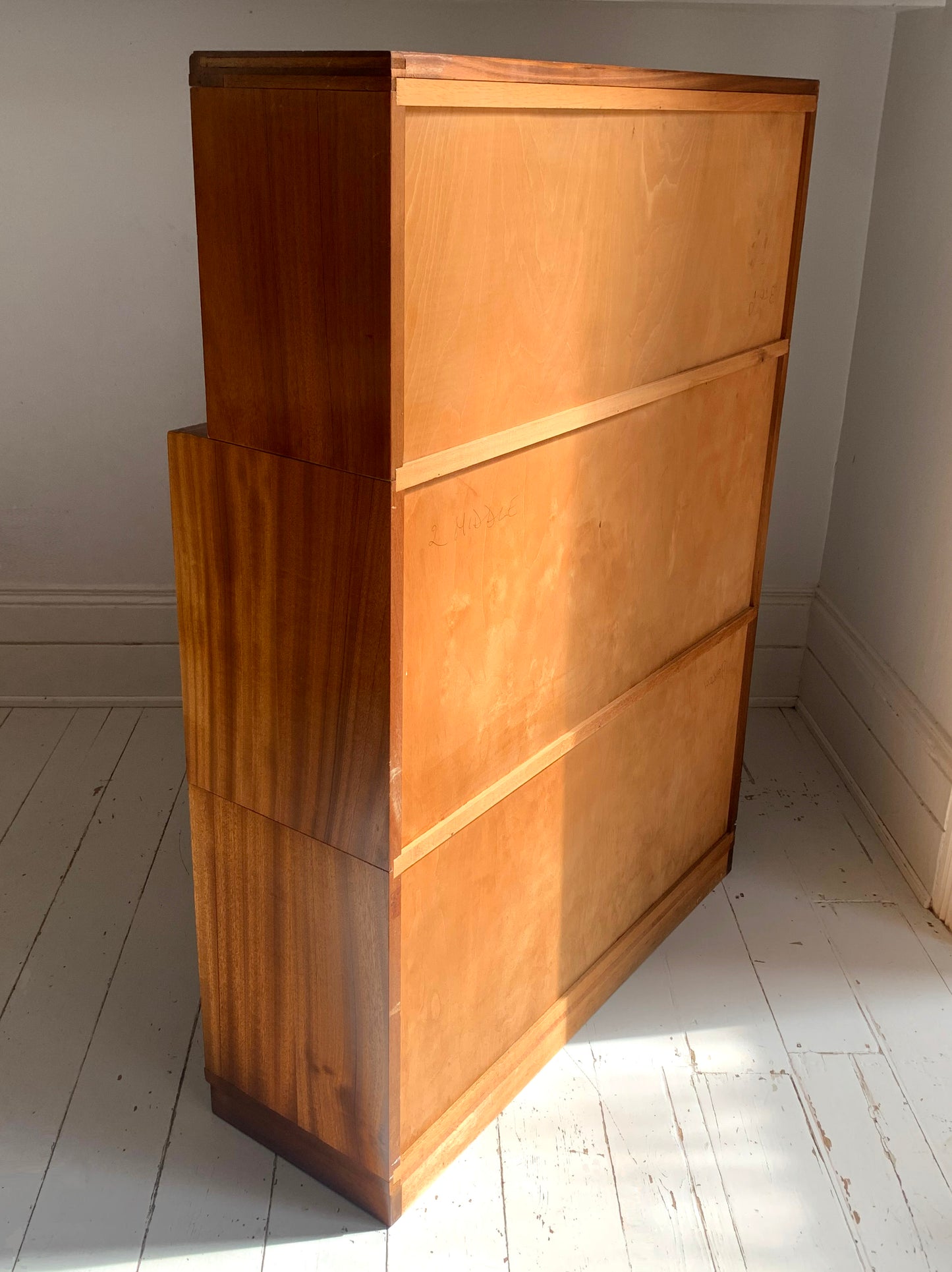 Vintage 1930s Modular Stacking Bookcase with Glazed Sliding Doors / Barristers