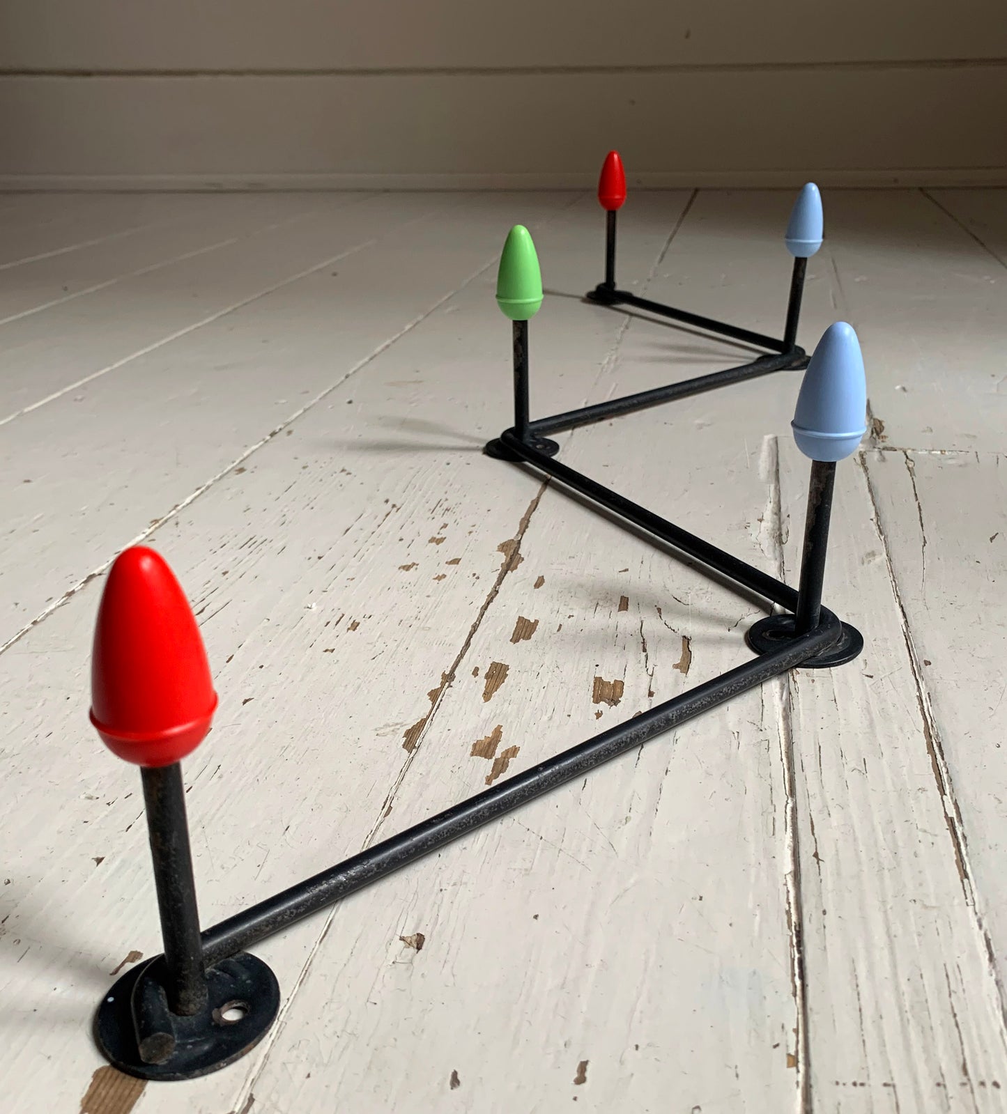 Vintage 1950s/60s Atomic Sputnik Multicoloured Wall Mounted Hooks x 5