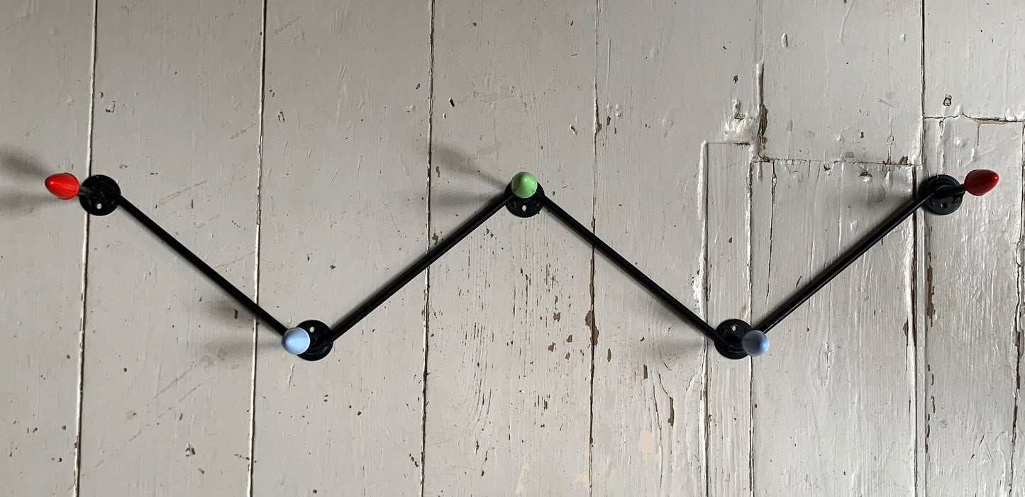 Vintage 1950s/60s Atomic Sputnik Multicoloured Wall Mounted Hooks x 5