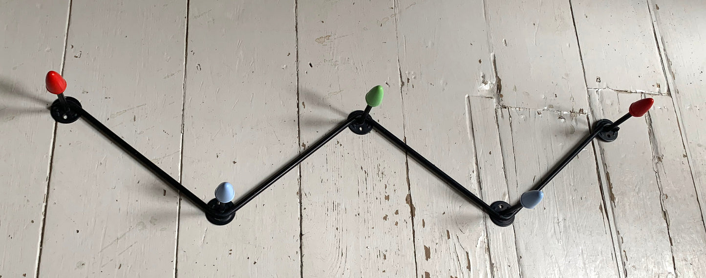 Vintage 1950s/60s Atomic Sputnik Multicoloured Wall Mounted Hooks x 5
