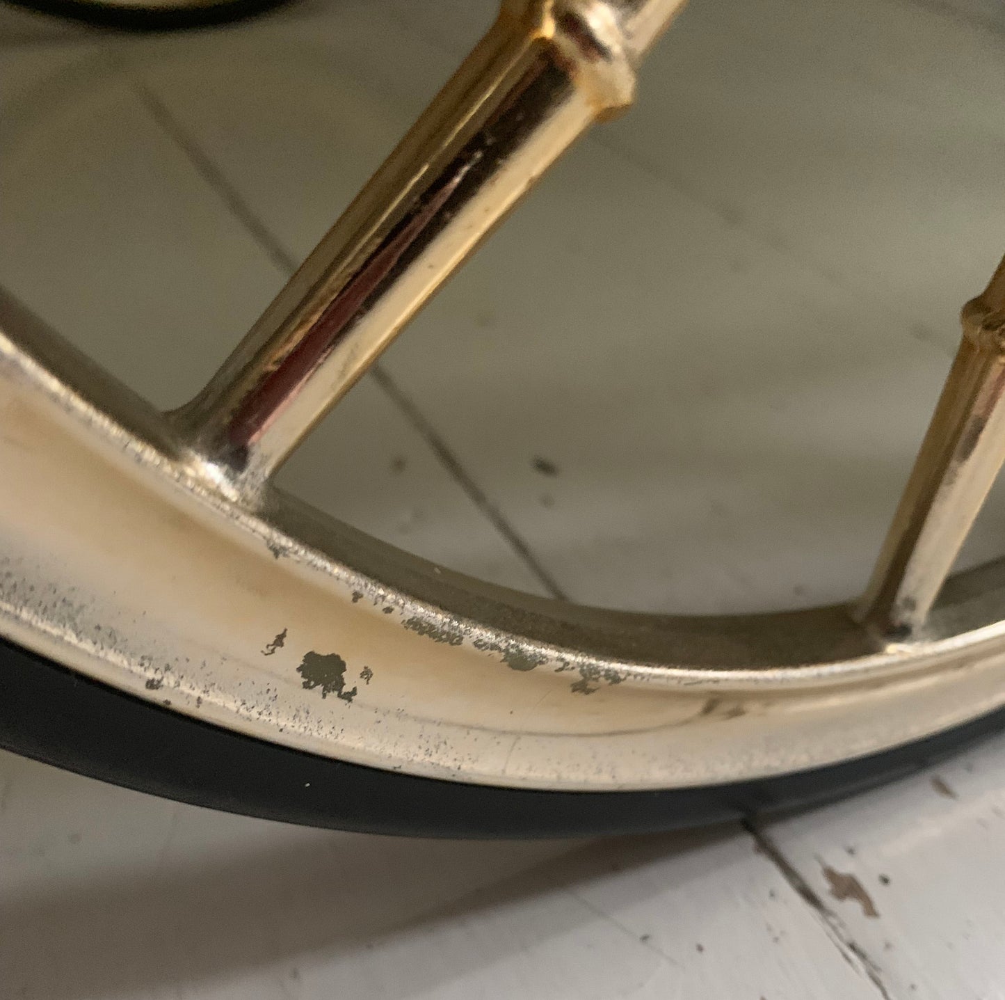 Vintage 1970s Faux Bamboo Brass & Glass Drinks Trolley / Bar Cart