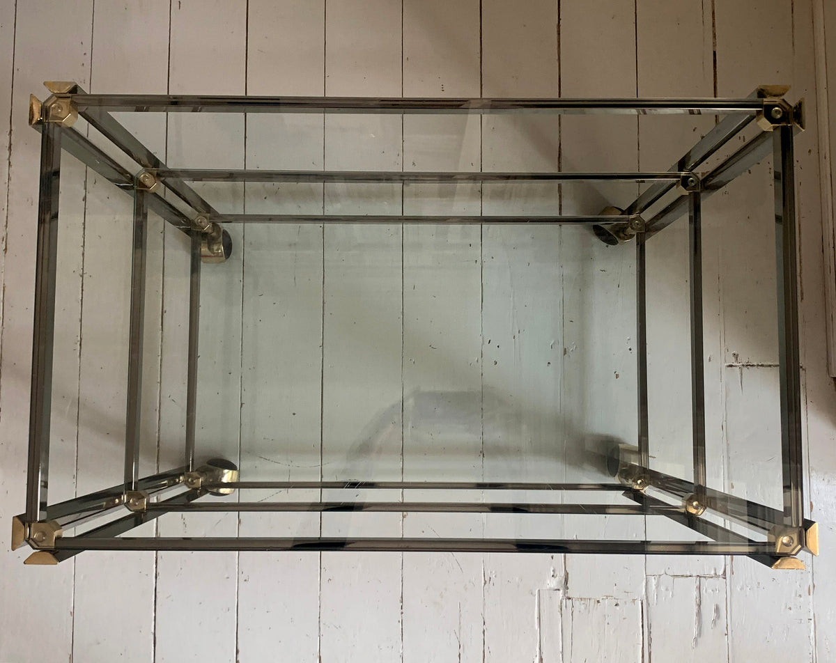 Vintage Italian 1970s Chrome & Brass Three Tier Drinks Trolley, Bar Cart