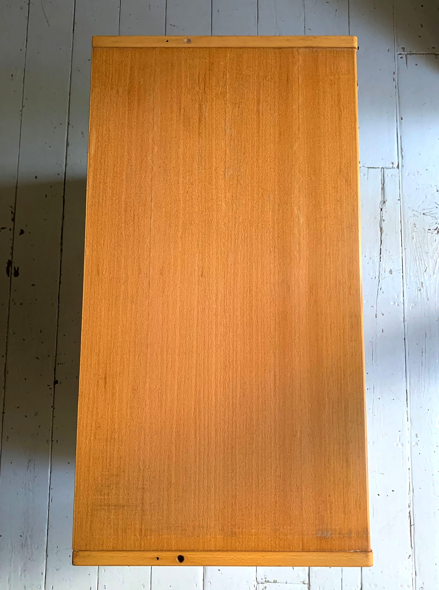 Vintage Scandi Style Pale Oak Tambour Storage / Filing / Media Vinyl Cabinet
