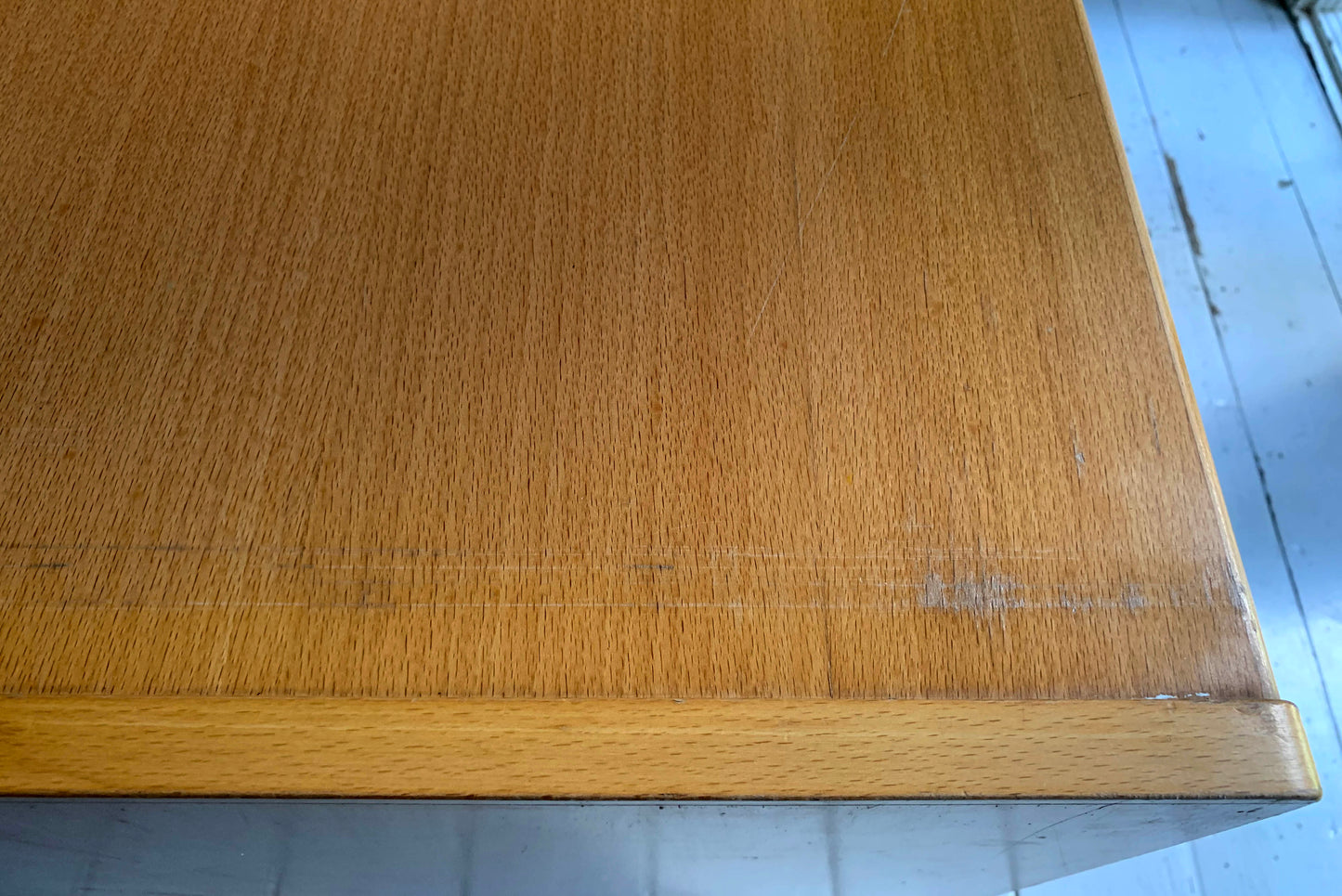 Vintage Scandi Style Pale Oak Tambour Storage / Filing / Media Vinyl Cabinet