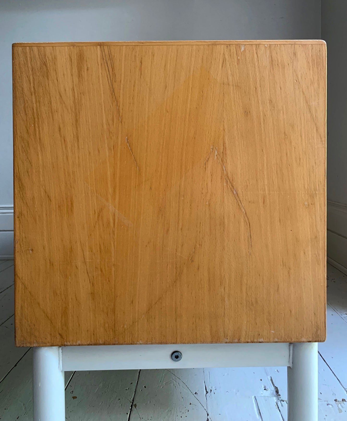 Vintage Scandi Style Pale Oak Tambour Storage / Filing / Media Vinyl Cabinet