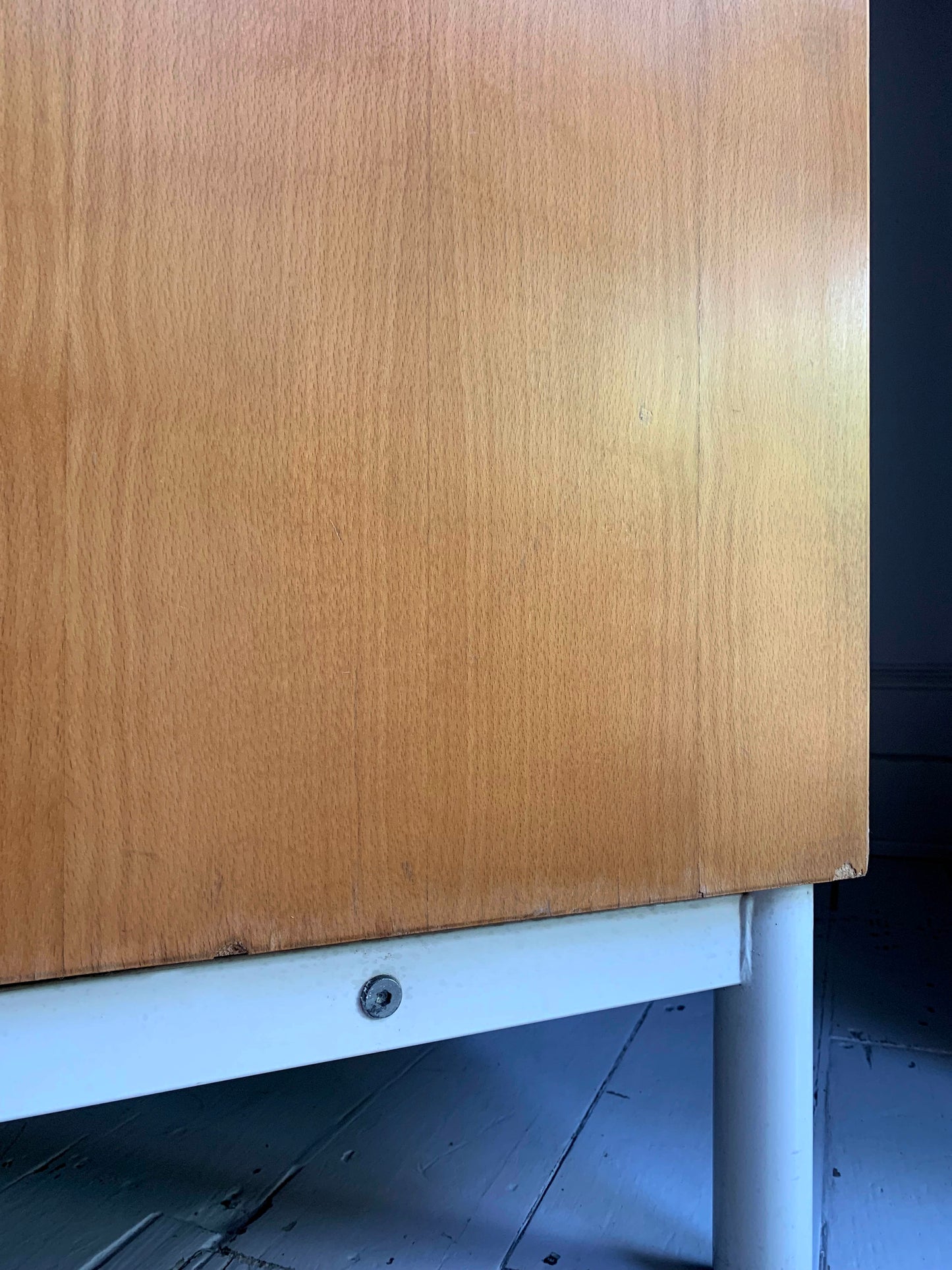 Vintage Scandi Style Pale Oak Tambour Storage / Filing / Media Vinyl Cabinet