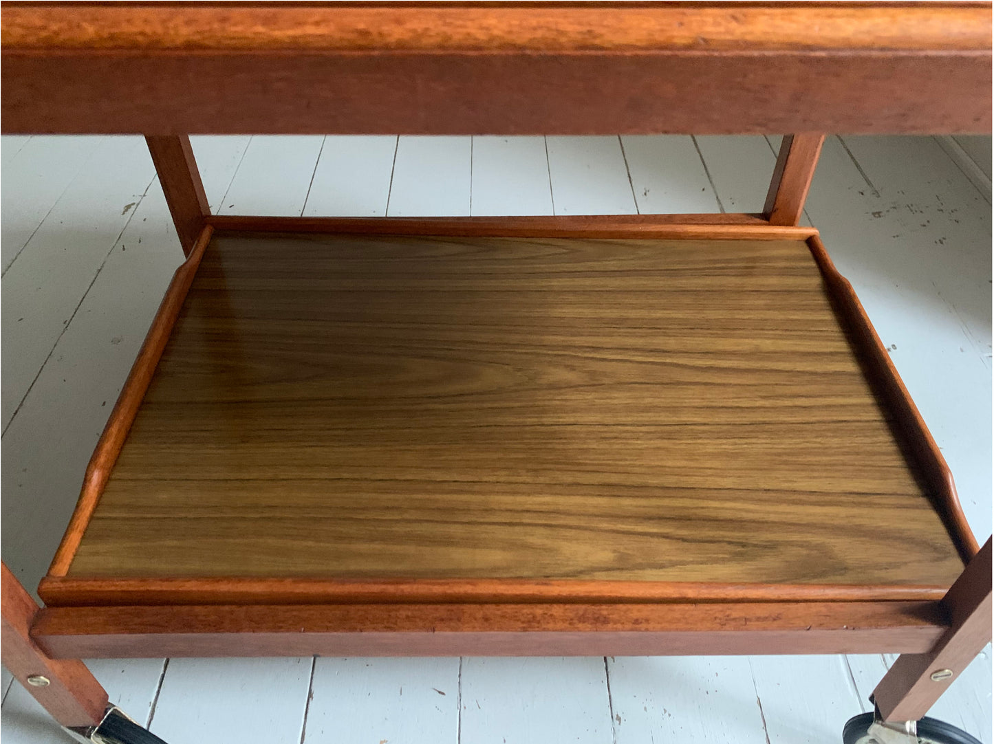Vintage 1950s Teak Trolley with Removeable Trays - Drinks Tea Trolley / Bar Cart