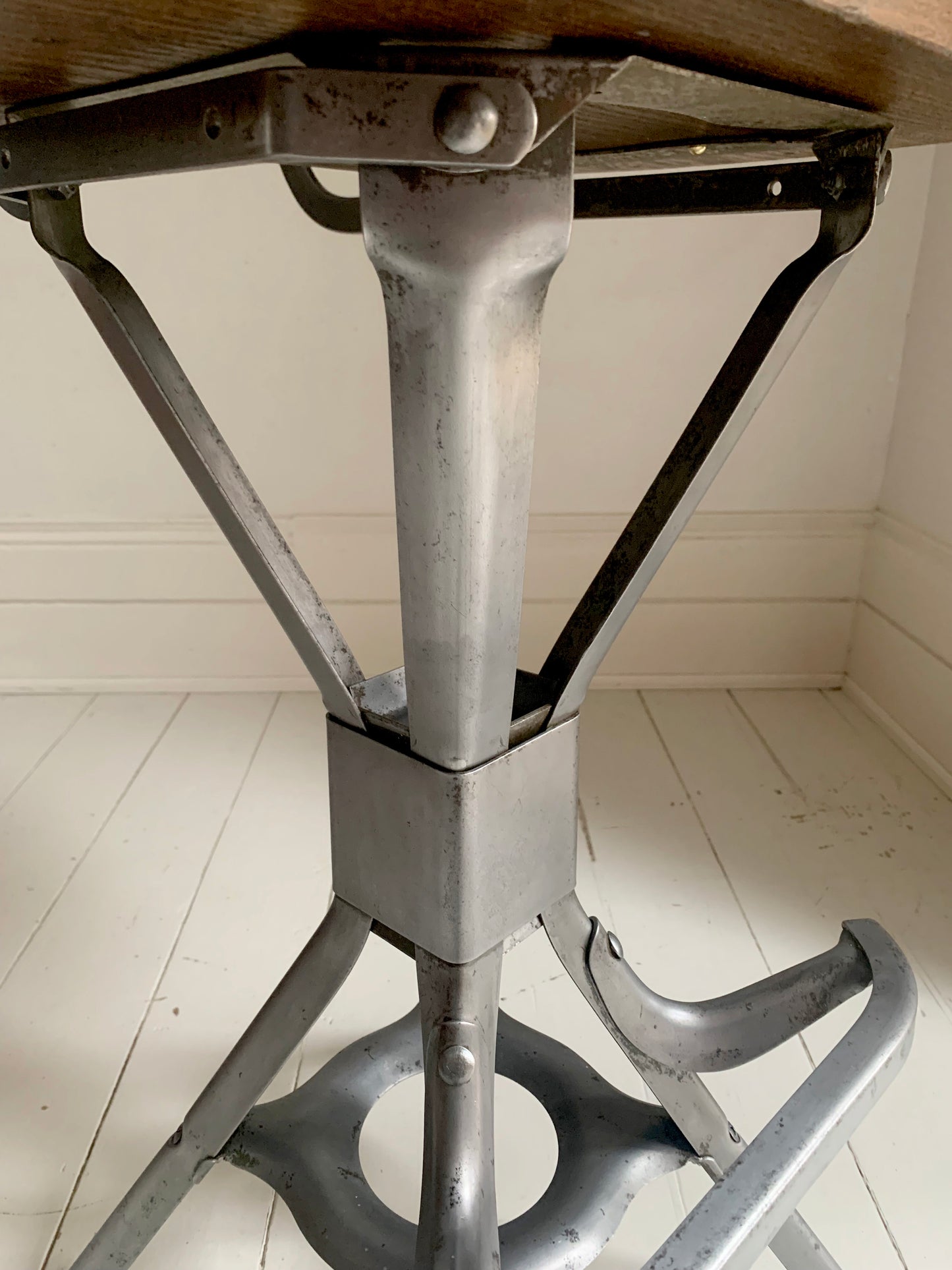 Vintage Evertaut Industrial Machinist's / Factory Chair with Foot Rest - Rare