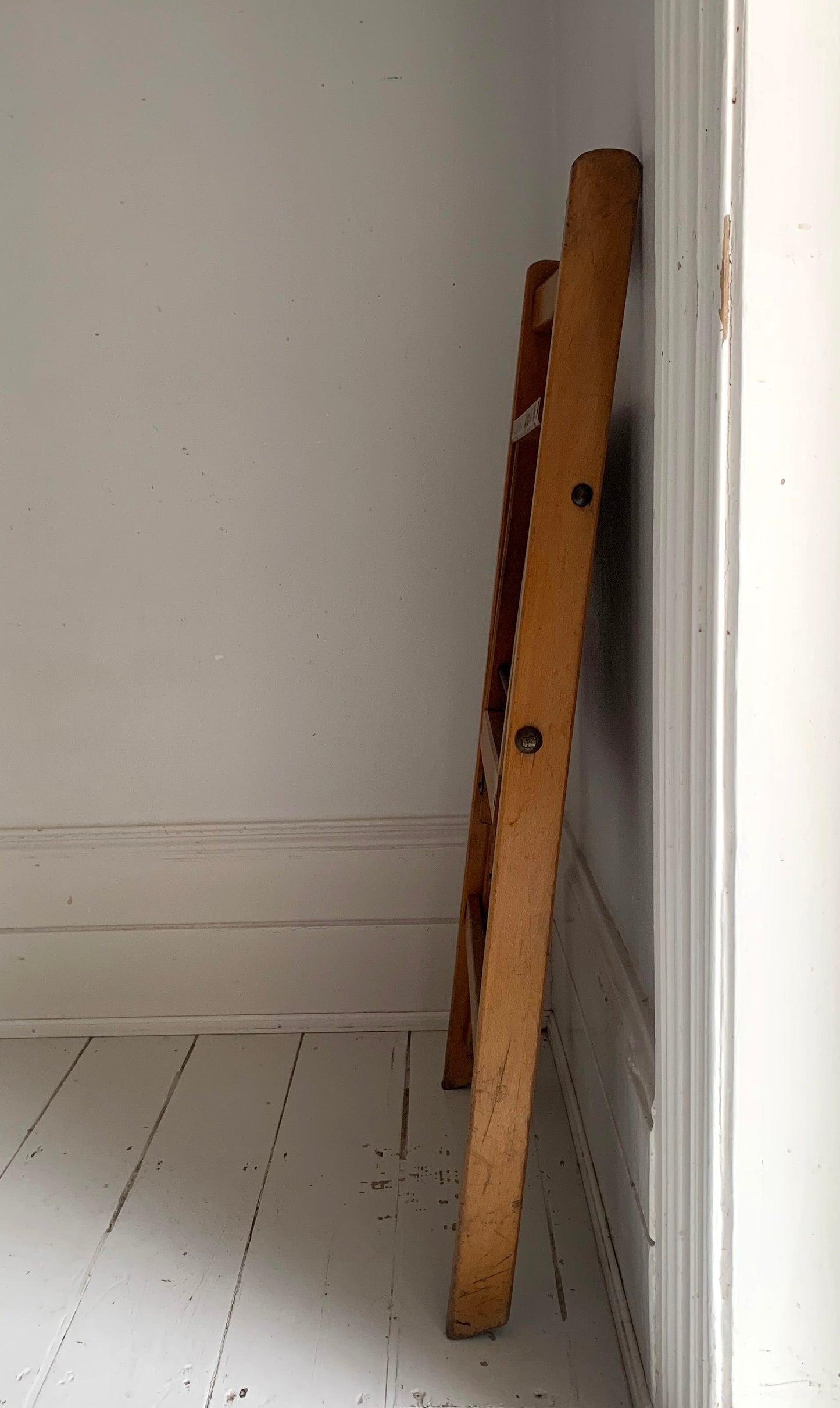 Vintage 1930s Folding Wooden Chair, Stamped War Department, Beech