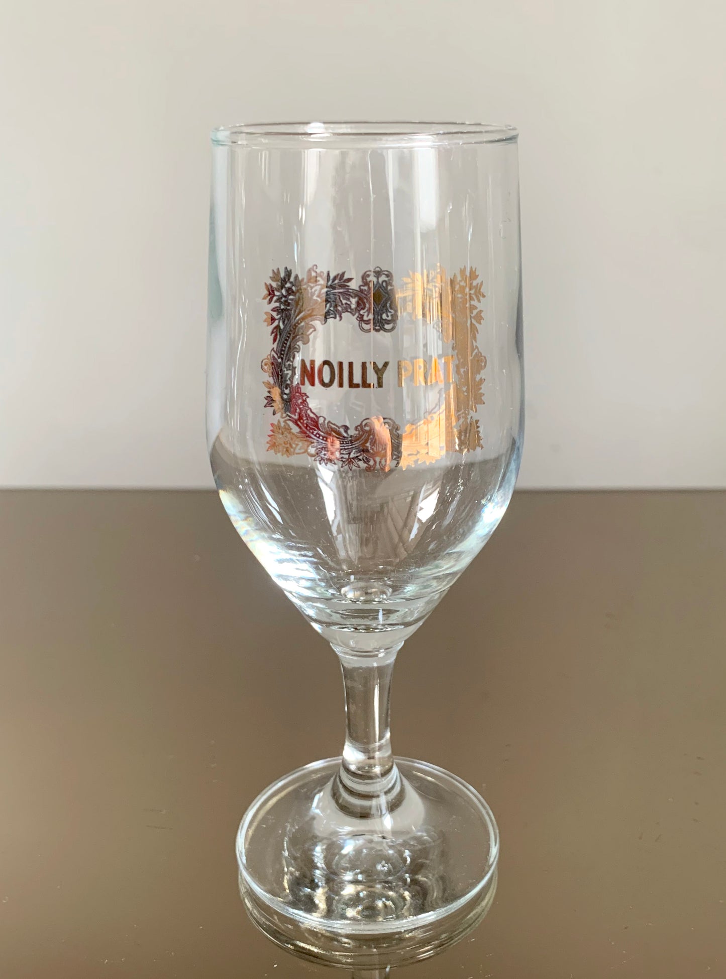 5 x Vintage French 'Noilly Prat' Stemmed Glasses With Gold Branding