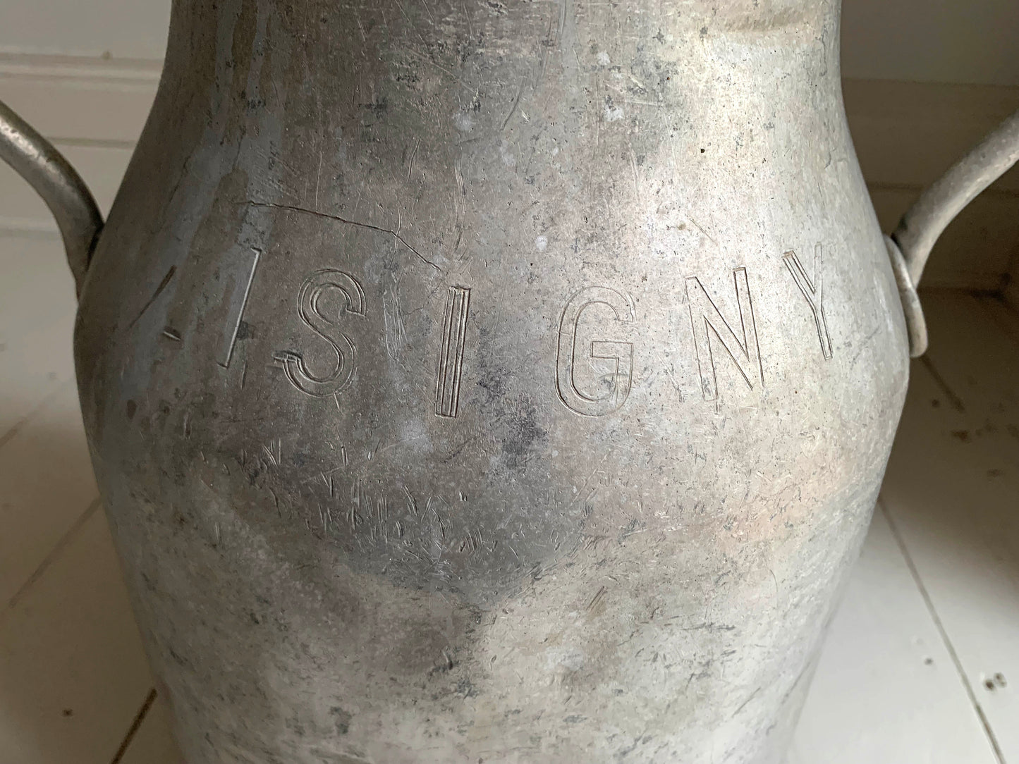Vintage French Galvanised Aluminium Milk Churn / Planter - 20 litres