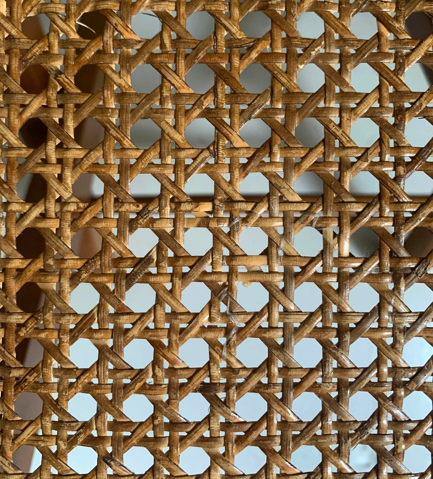 Vintage French Folding Wooden & Rattan Chair by Grange