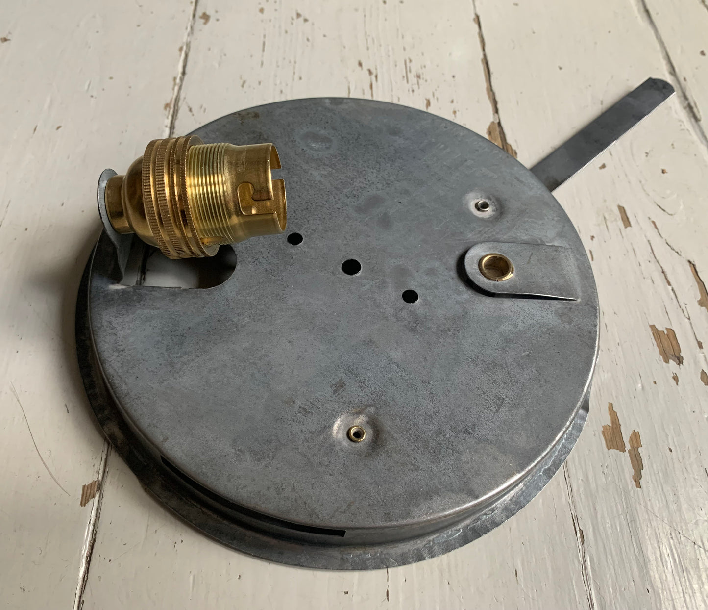 Vintage French Textured Round Glass Ceiling / Wall Light Shade