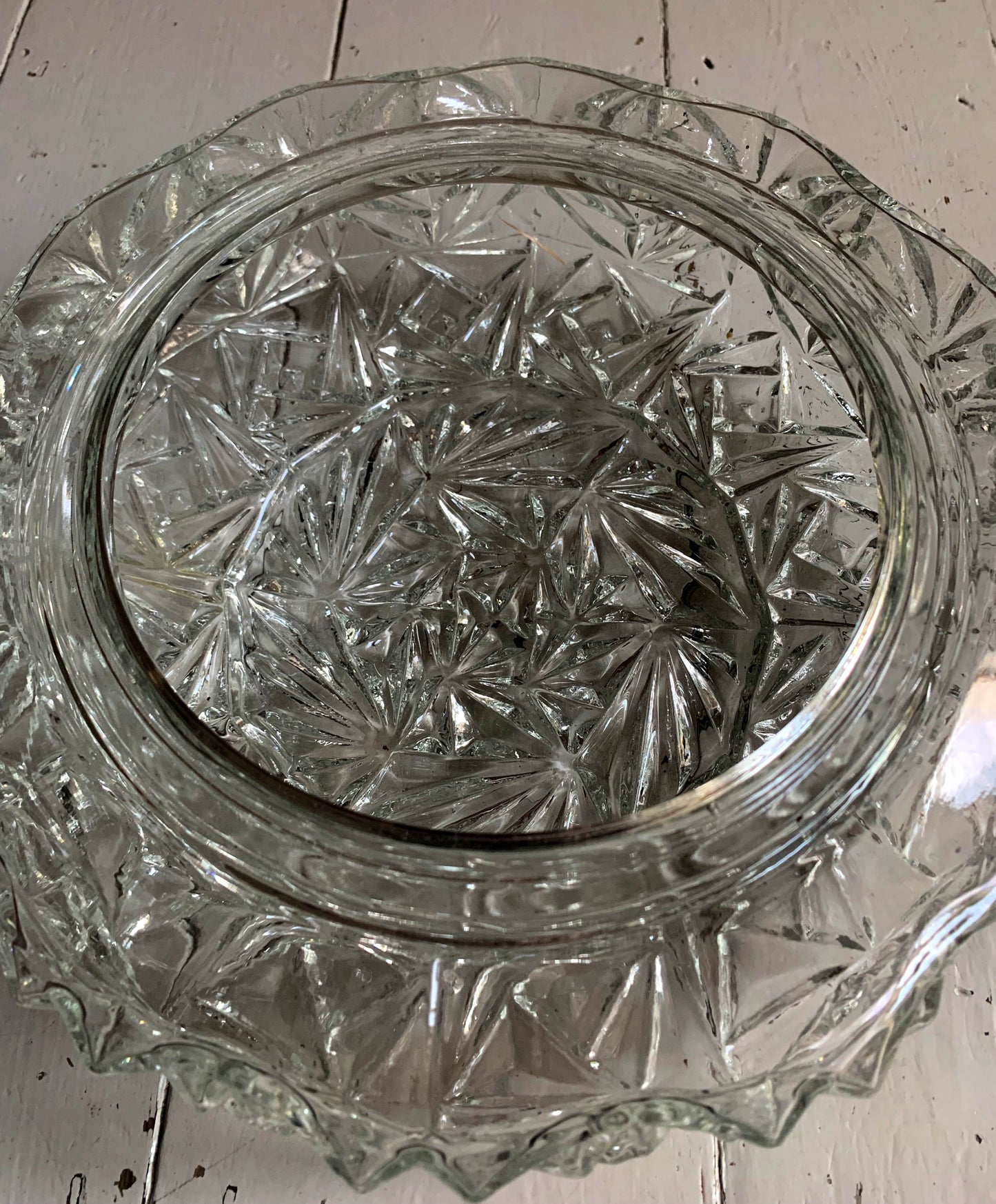 Vintage French Textured Round Glass Ceiling / Wall Light Shade