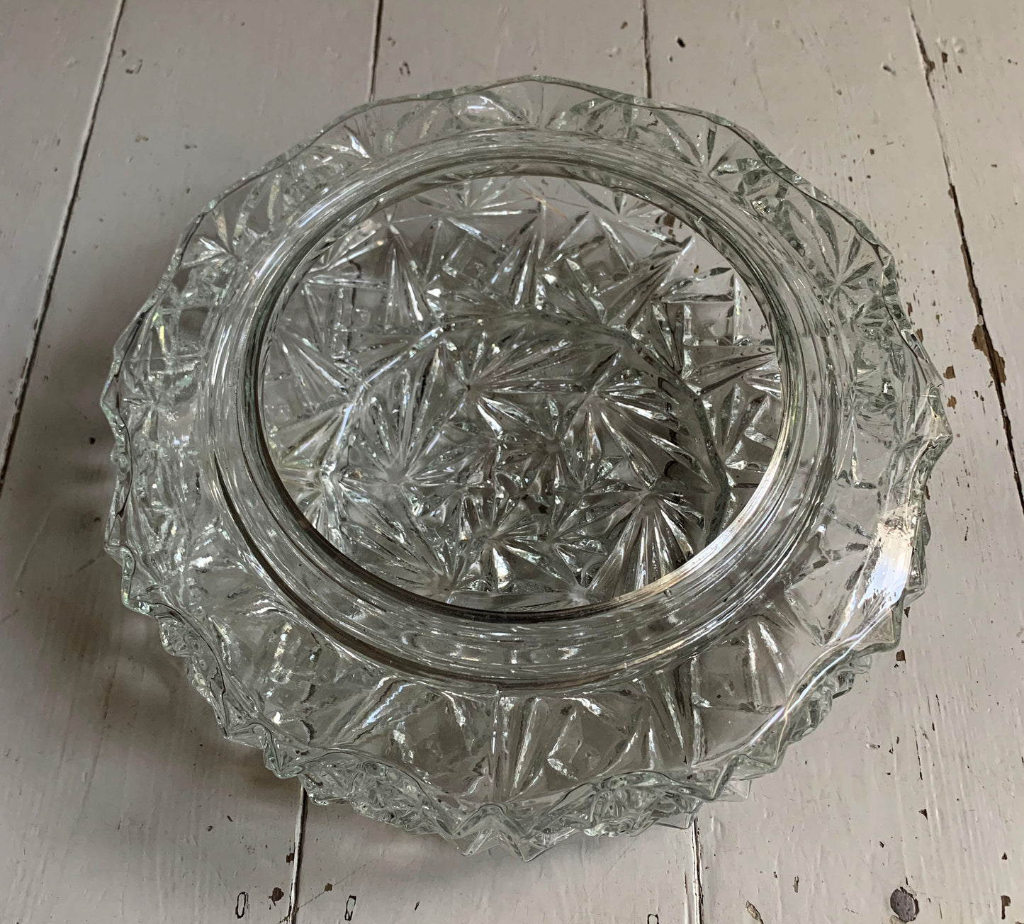 Vintage French Textured Round Glass Ceiling / Wall Light Shade
