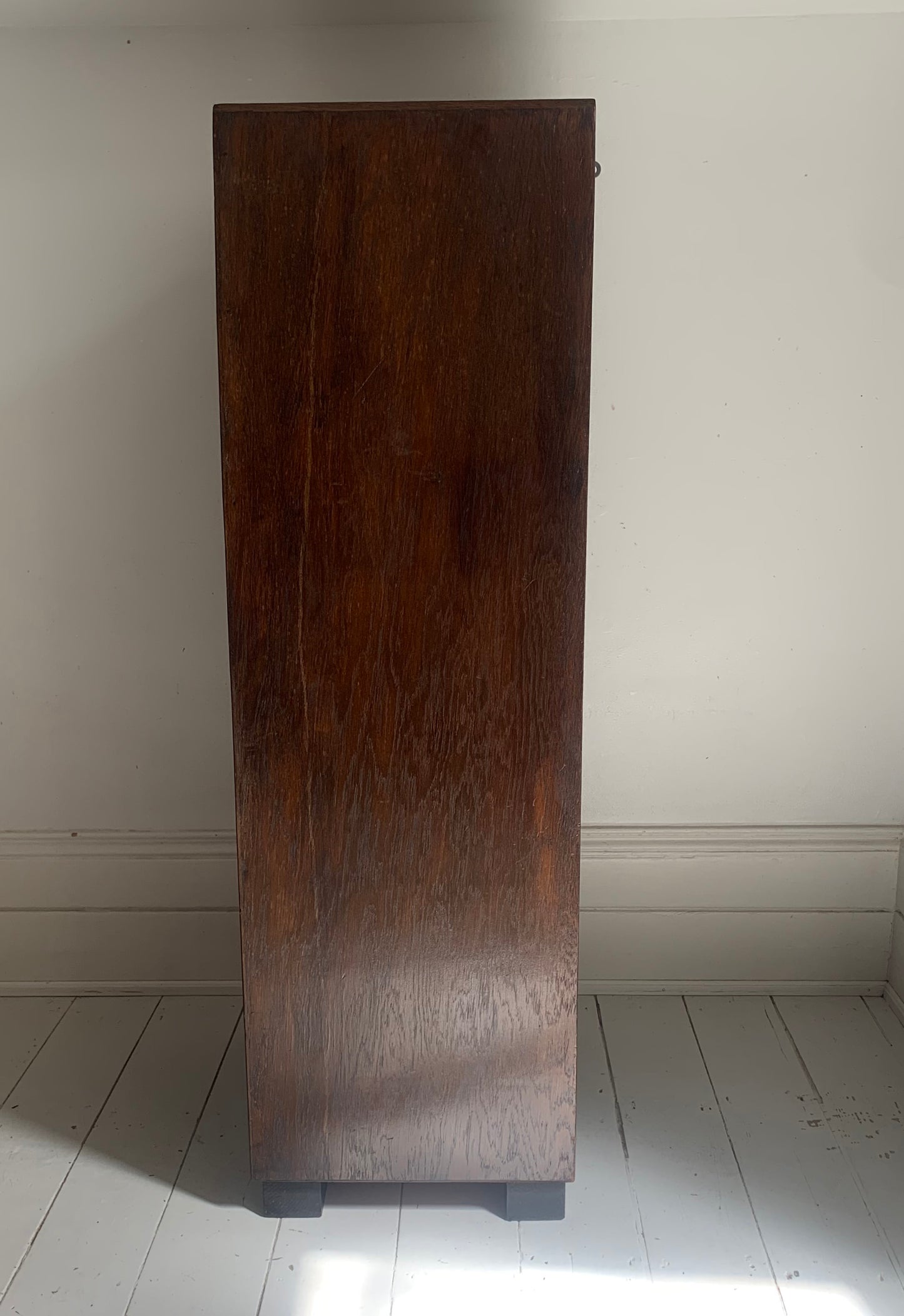 Vintage French Oak Tambour Free Standing Filing Cabinet With Pull Out Shelves