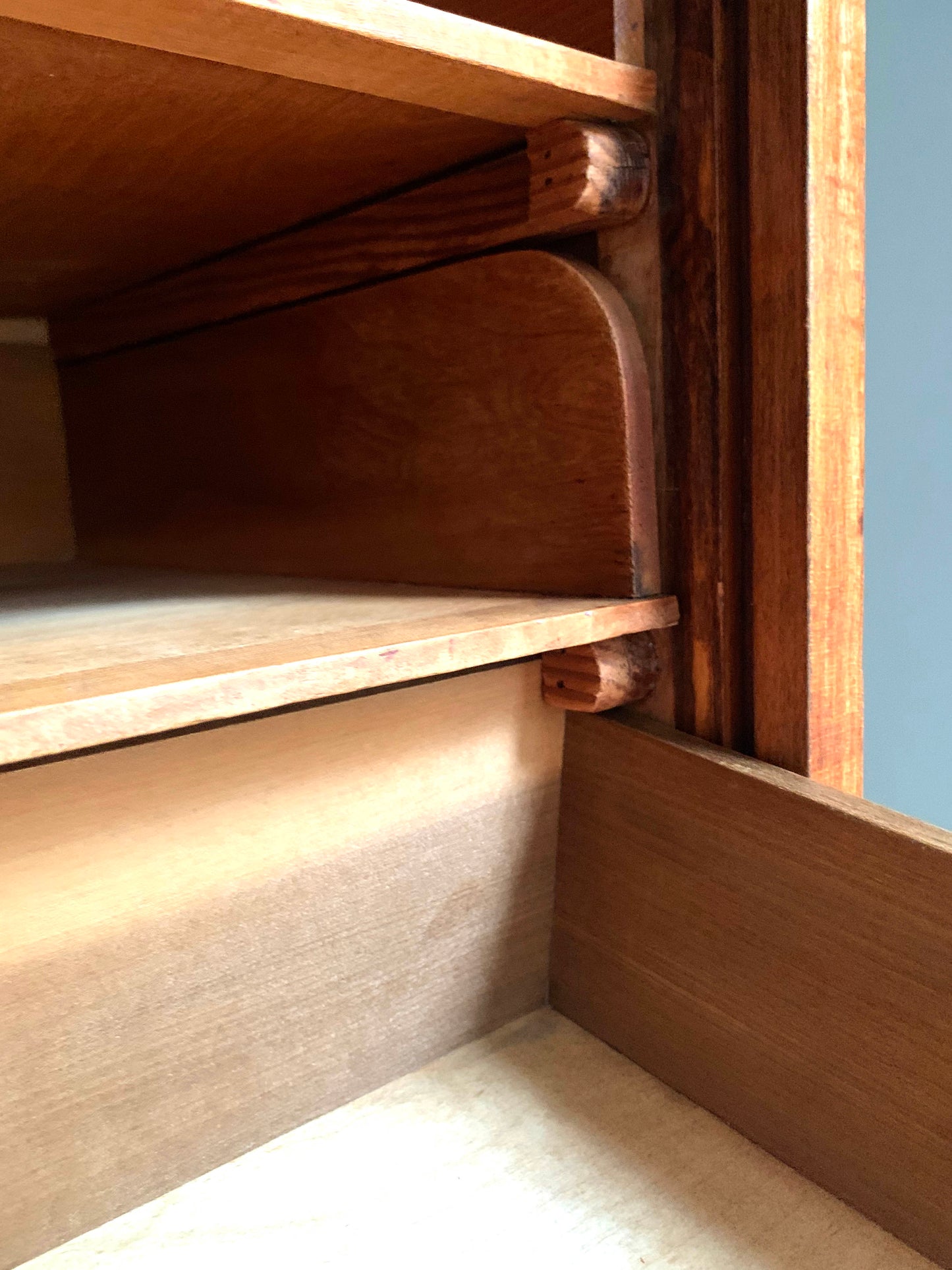 Vintage French Oak Tambour Free Standing Filing Cabinet With Pull Out Shelves