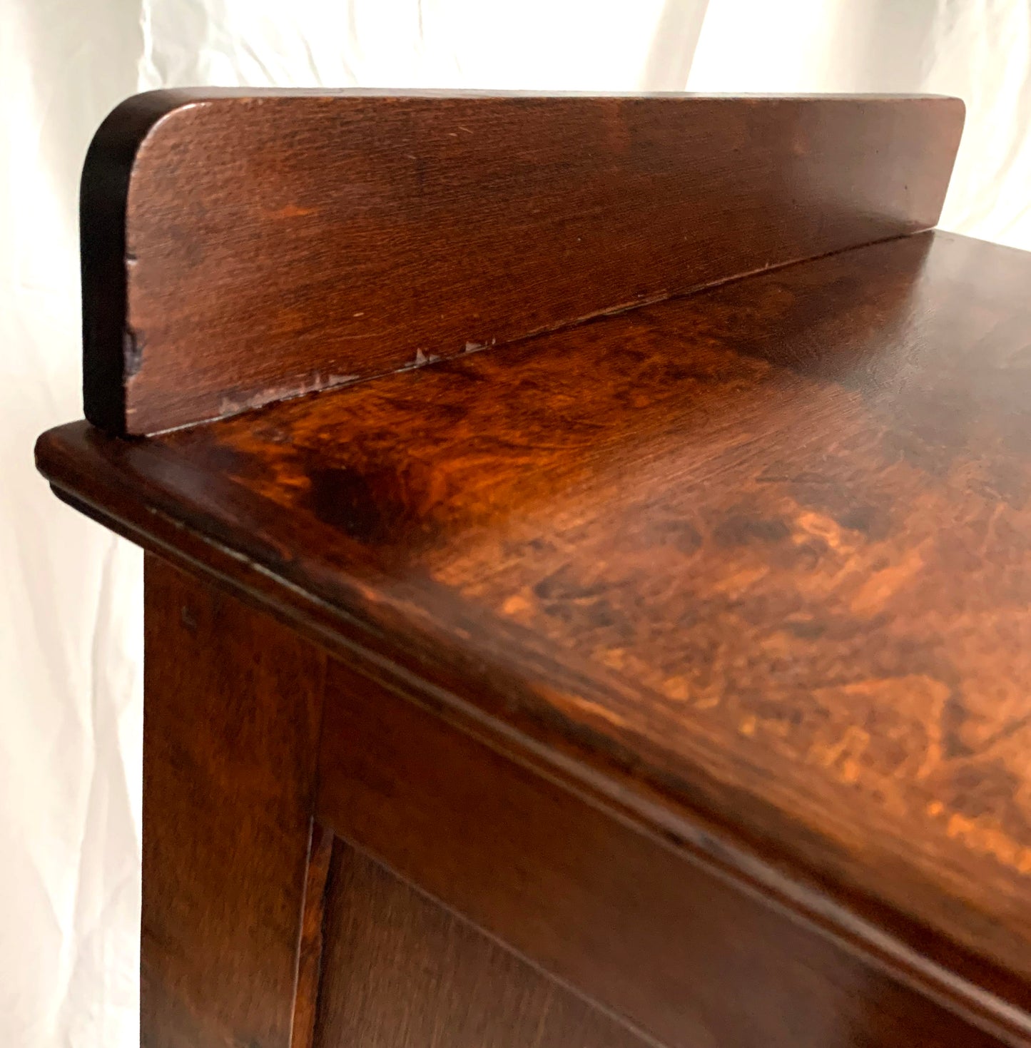 Vintage French Oak Tambour Free Standing Filing Cabinet With Pull Out Shelves