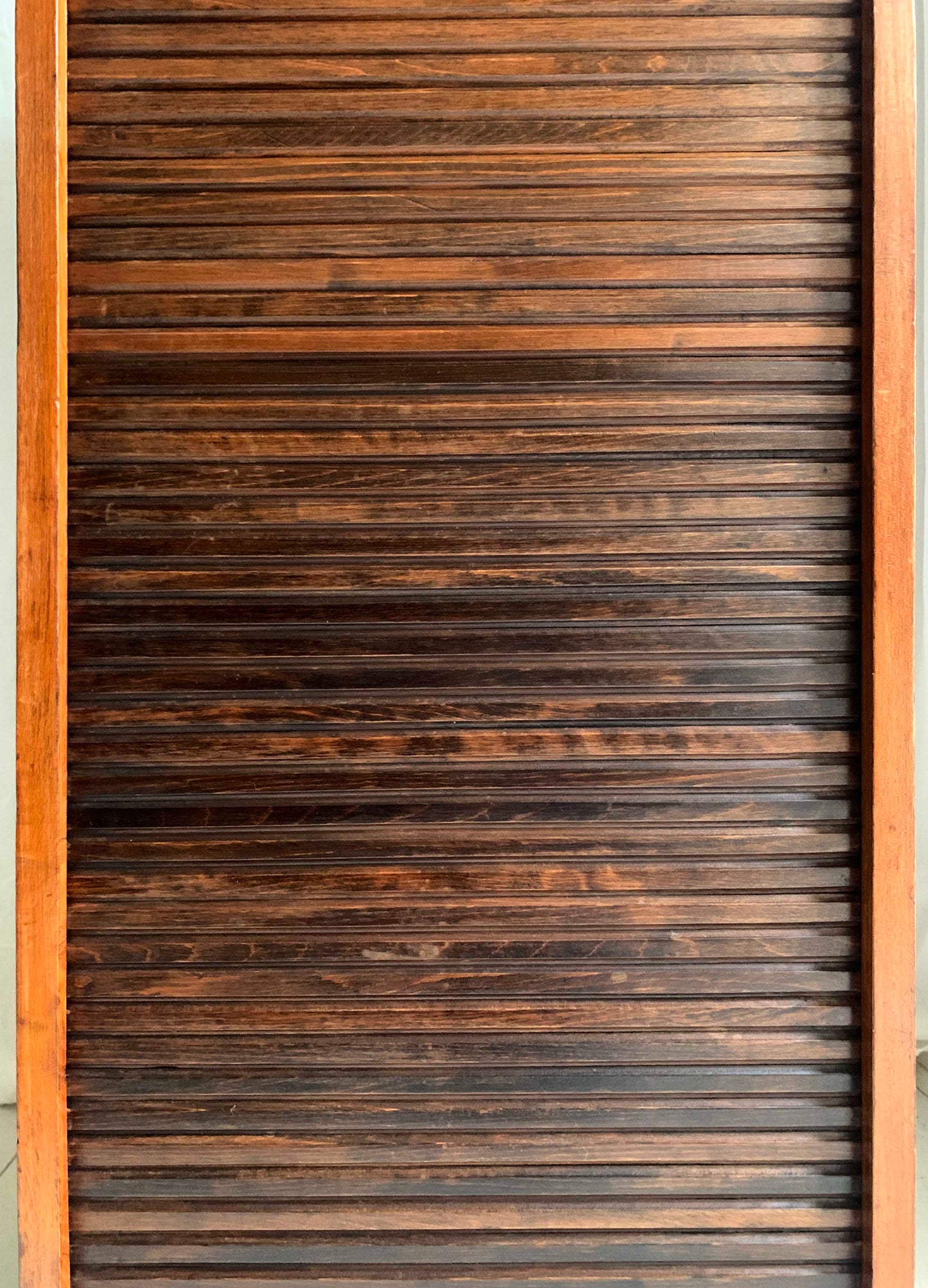 Vintage French Oak Tambour Free Standing Filing Cabinet With Pull Out Shelves