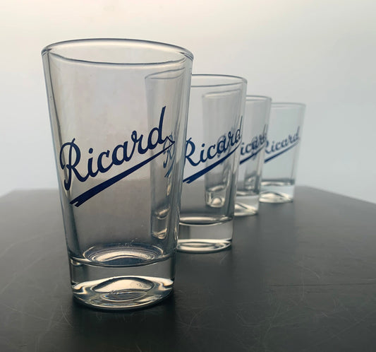 4 x Vintage French 'Ricard' Tumbler / Glasses Set - Perfect for Aperitifs /Water