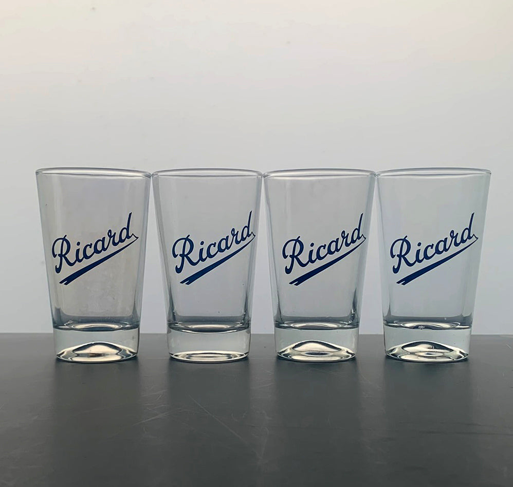 4 x Vintage French 'Ricard' Tumbler / Glasses Set - Perfect for Aperitifs /Water
