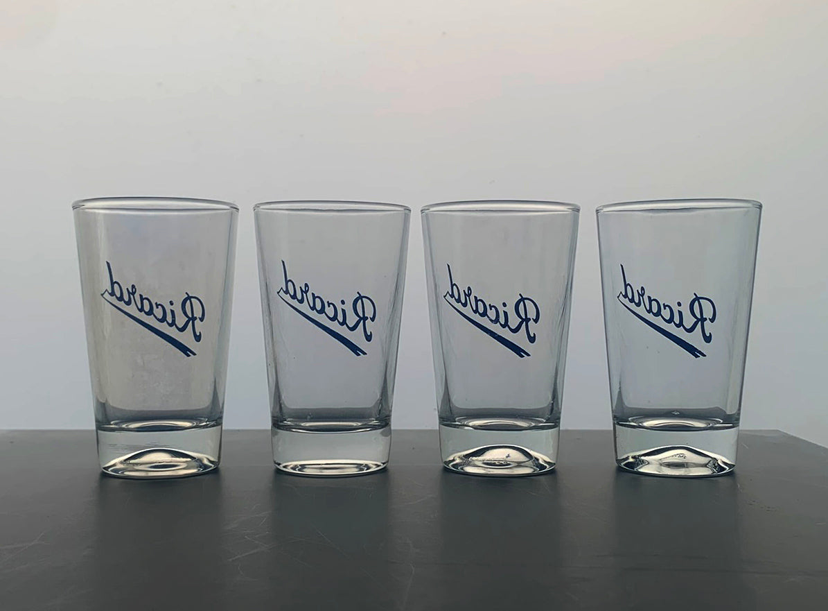 4 x Vintage French 'Ricard' Tumbler / Glasses Set - Perfect for Aperitifs /Water
