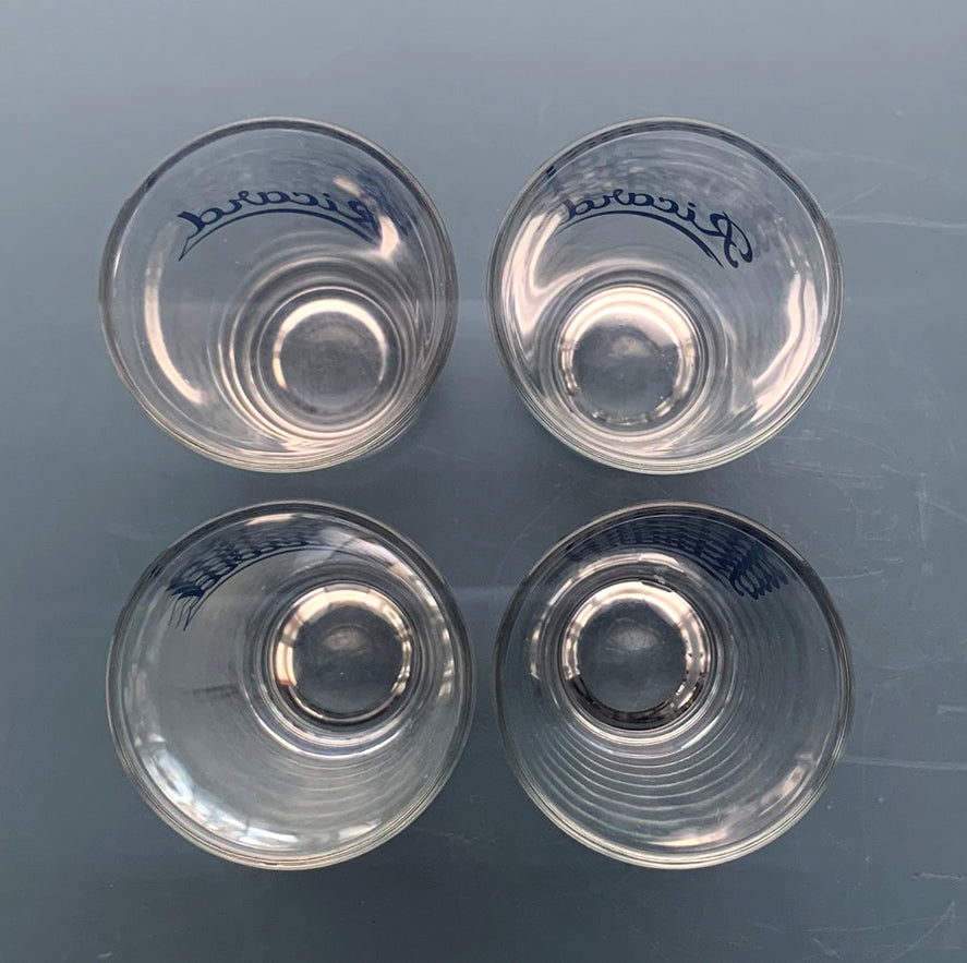 4 x Vintage French 'Ricard' Tumbler / Glasses Set - Perfect for Aperitifs /Water