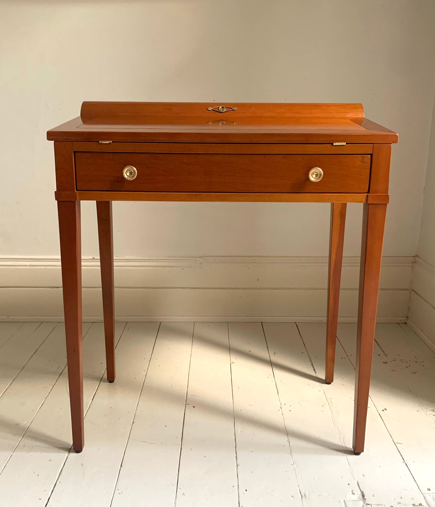 Vintage French Writing Desk by Grange, Leather Top Possibly Cherry Wood