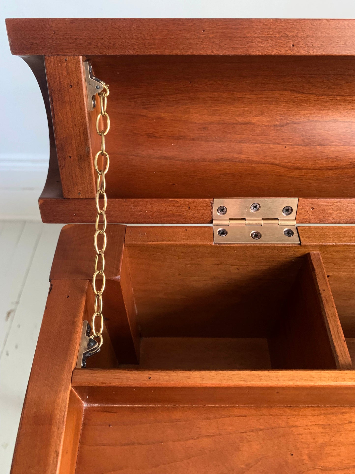 Vintage French Writing Desk by Grange, Leather Top Possibly Cherry Wood