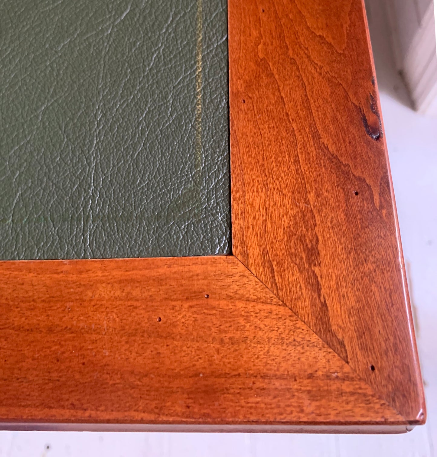 Vintage French Writing Desk by Grange, Leather Top Possibly Cherry Wood