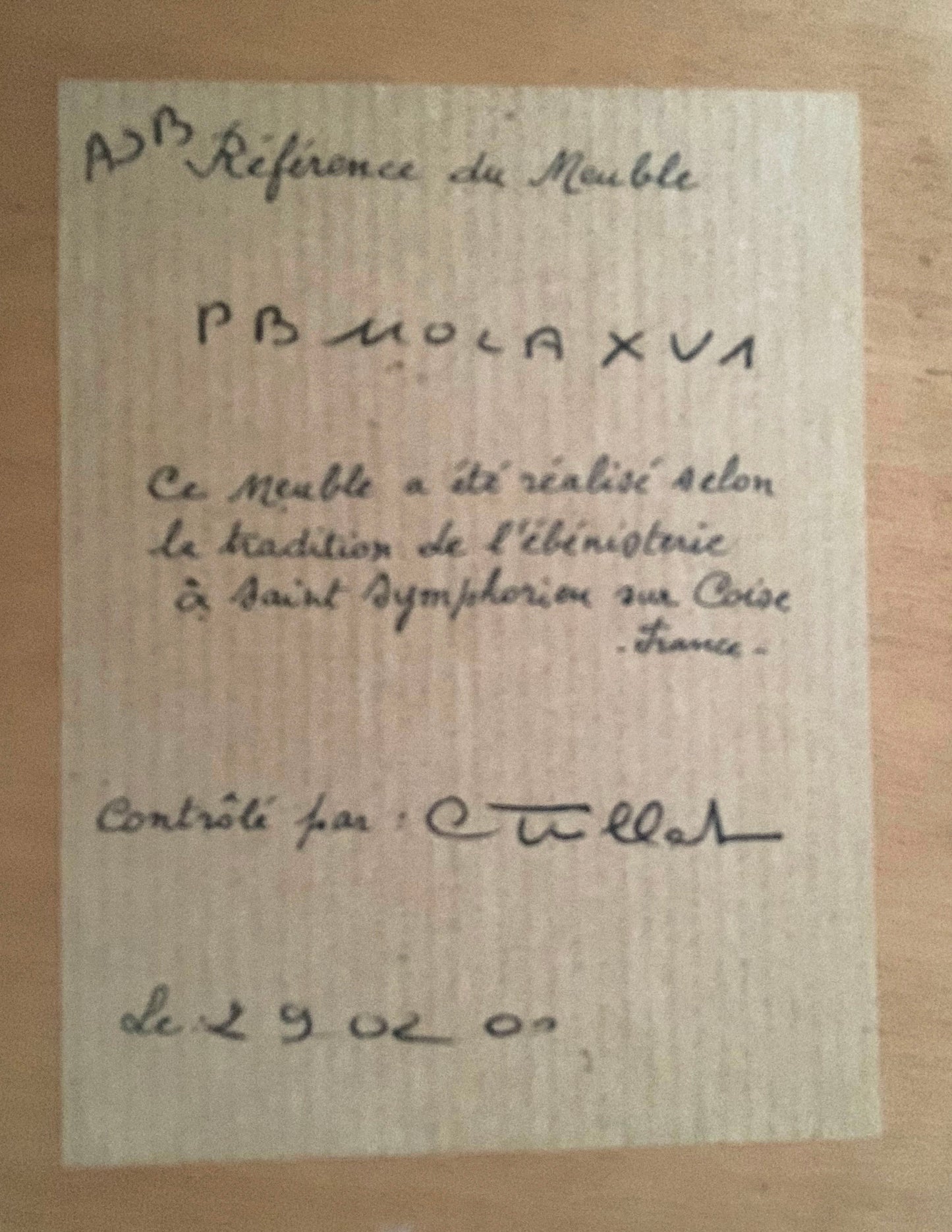 Vintage French Writing Desk by Grange, Leather Top Possibly Cherry Wood