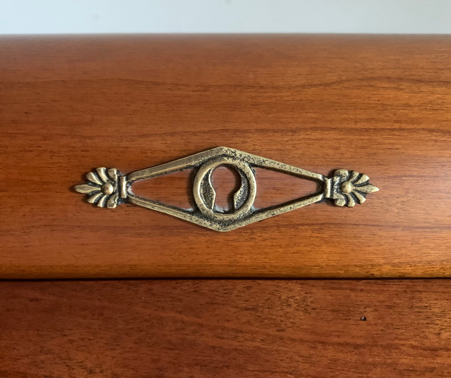 Vintage French Writing Desk by Grange, Leather Top Possibly Cherry Wood