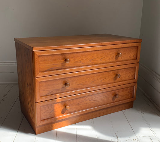 Vintage G Plan 'Albany' Teak Chest of Drawers, Low Boy, Three Drawers