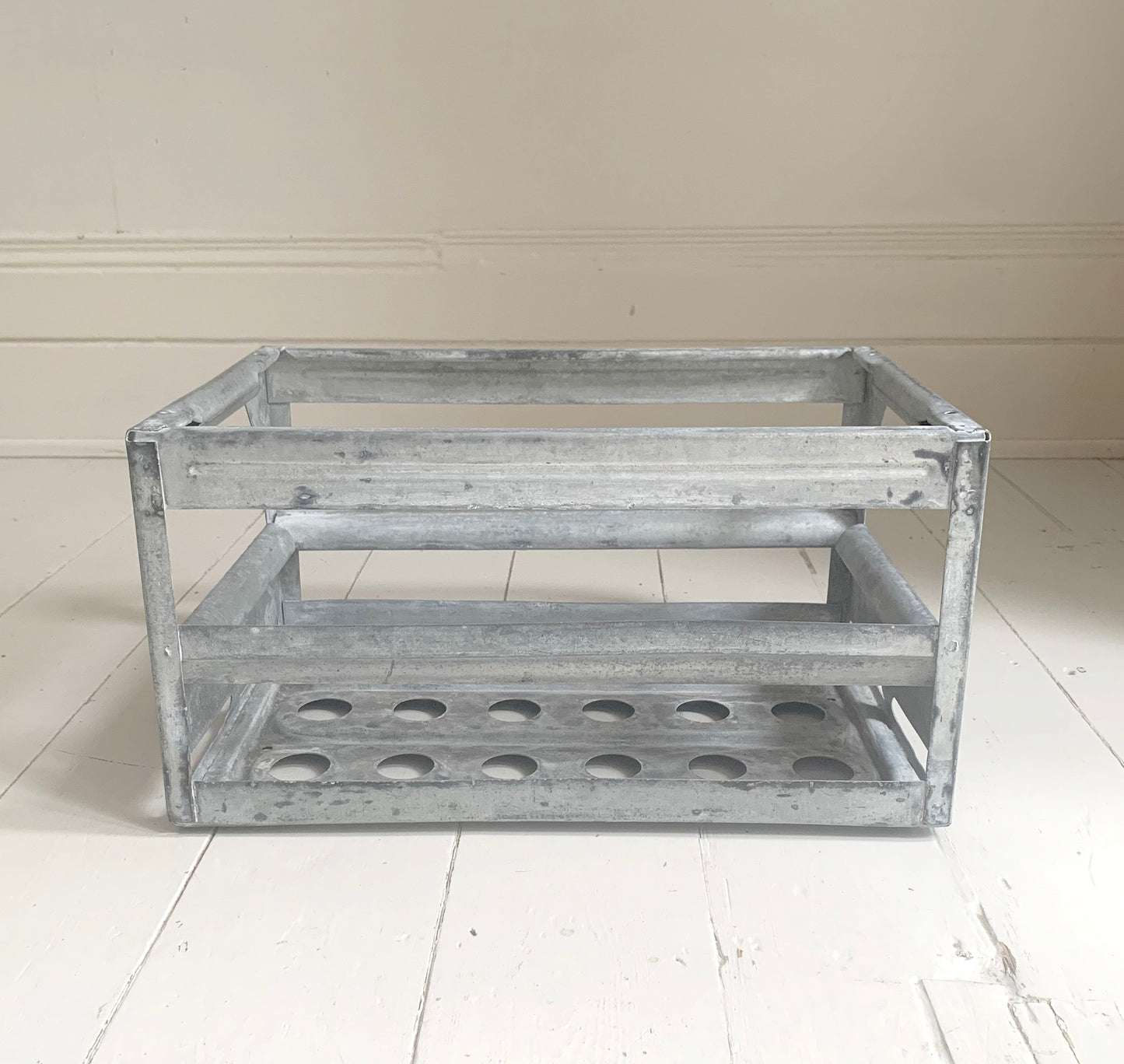 Vintage Galvanised 18 Bottle Beer Crate Ind Coope & Allsopp Ltd Burton on Trent