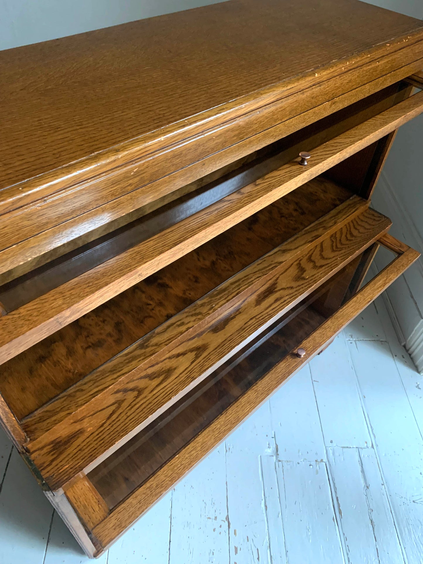 Antique Globe Wernicke Two-Tier Modular Barristers Stackable Bookcase