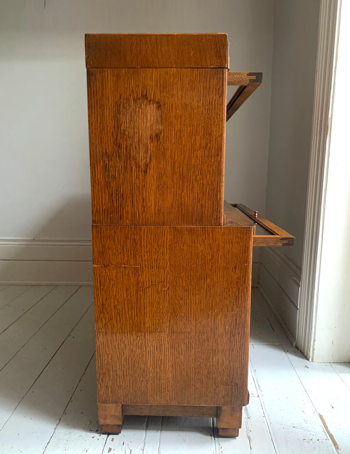 Antique Globe Wernicke Two-Tier Modular Barristers Stackable Bookcase