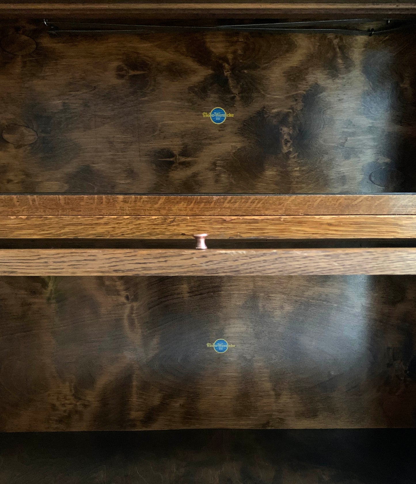 Antique Globe Wernicke Two-Tier Modular Barristers Stackable Bookcase