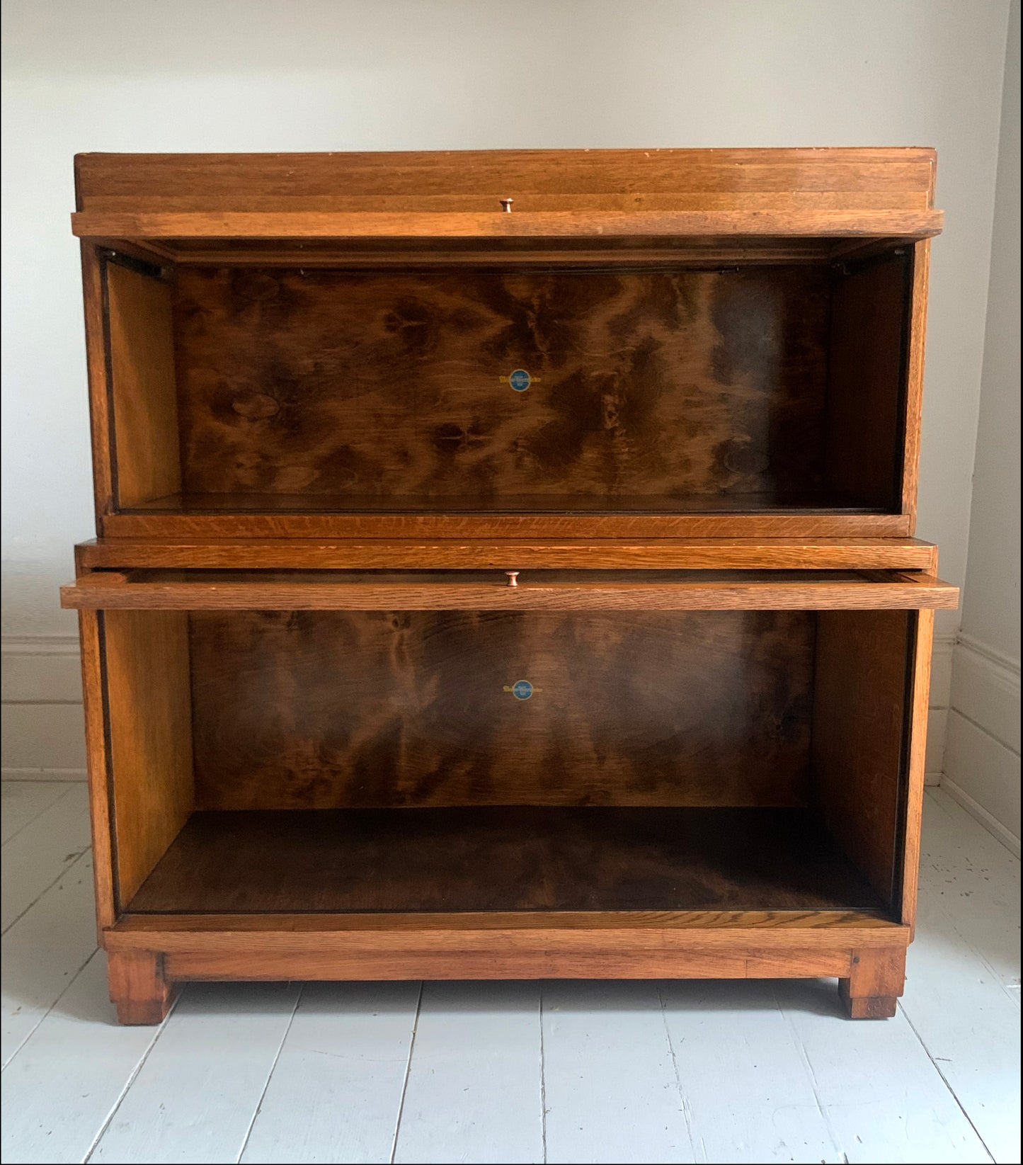 Antique Globe Wernicke Two-Tier Modular Barristers Stackable Bookcase