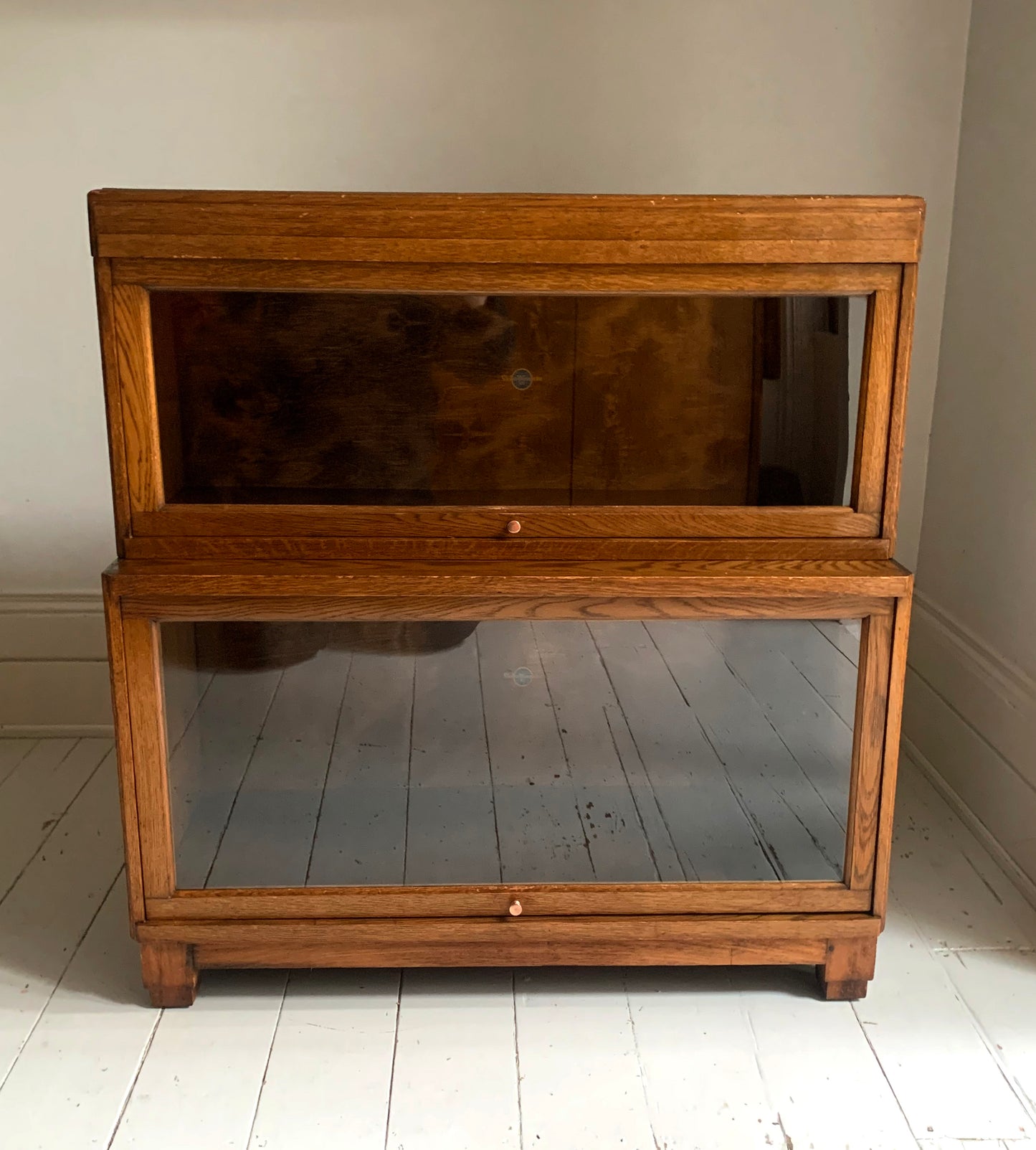 Antique Globe Wernicke Two-Tier Modular Barristers Stackable Bookcase