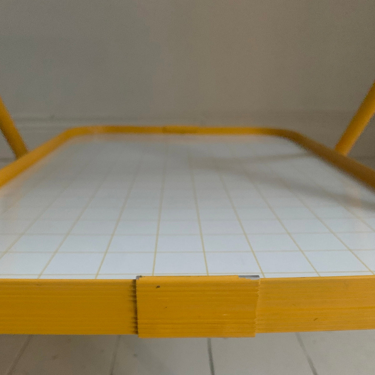 Vintage Bright Yellow Tubular Metal Folding Two Tier Drinks Trolley, Bar Cart